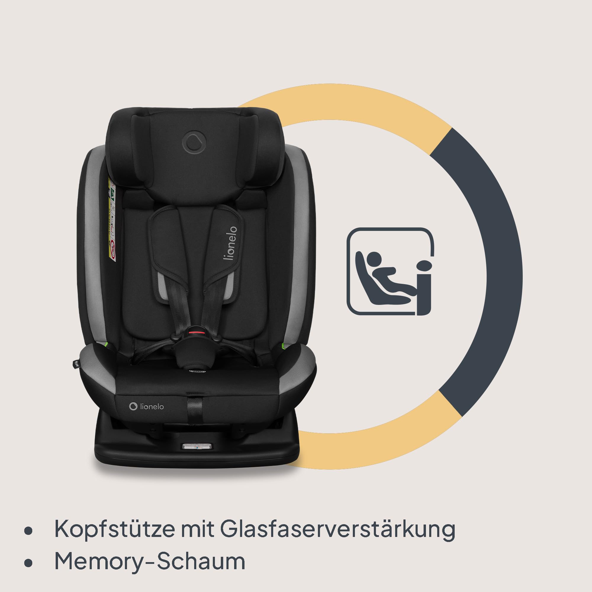 lionelo-aart-i-size-kindersitz-graphite-40-150-cm-0-12-jahre image 3