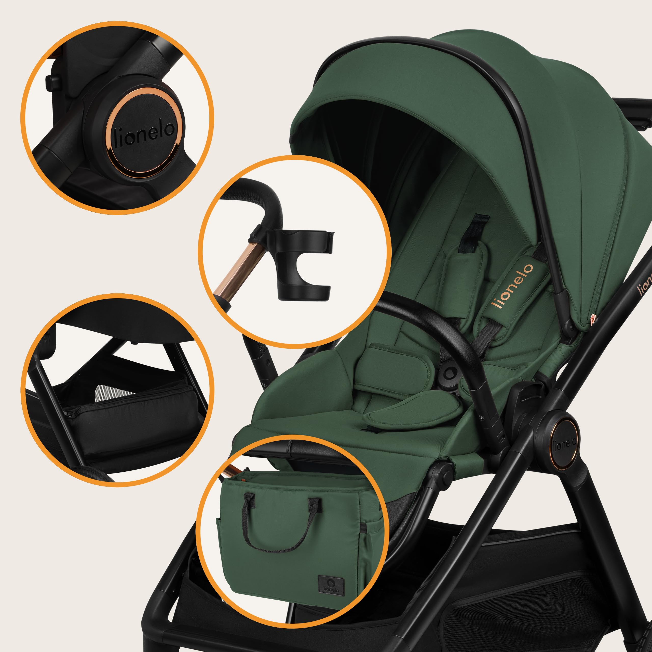 lionelo-layla-3in1-kinderwagen-gr-n-mit-babyschale image 8