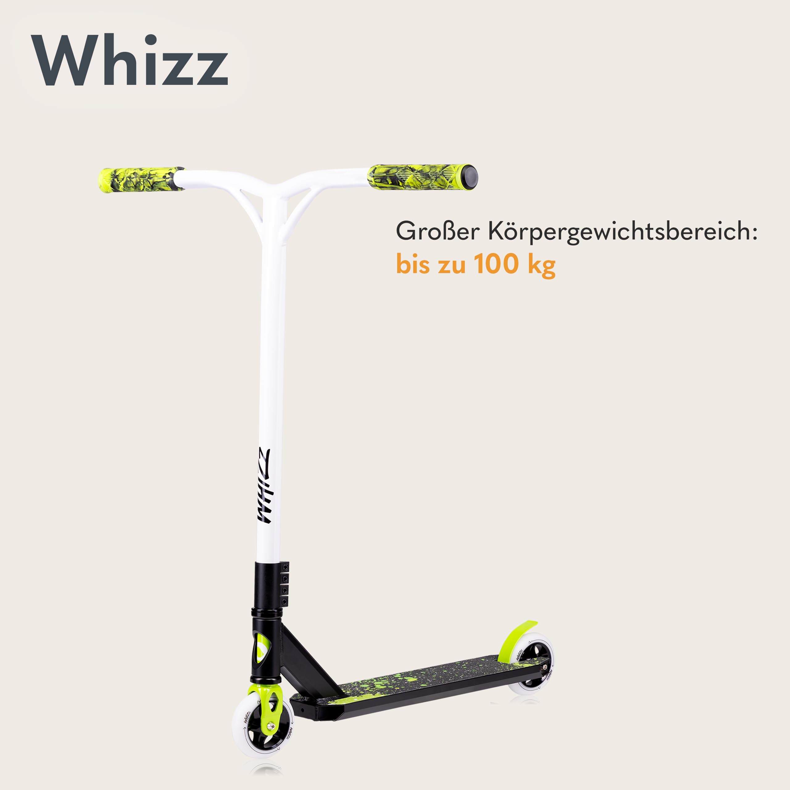 lionelo-whizz-stunt-scooter-lime-alu-110-mm-abec-9 image 2