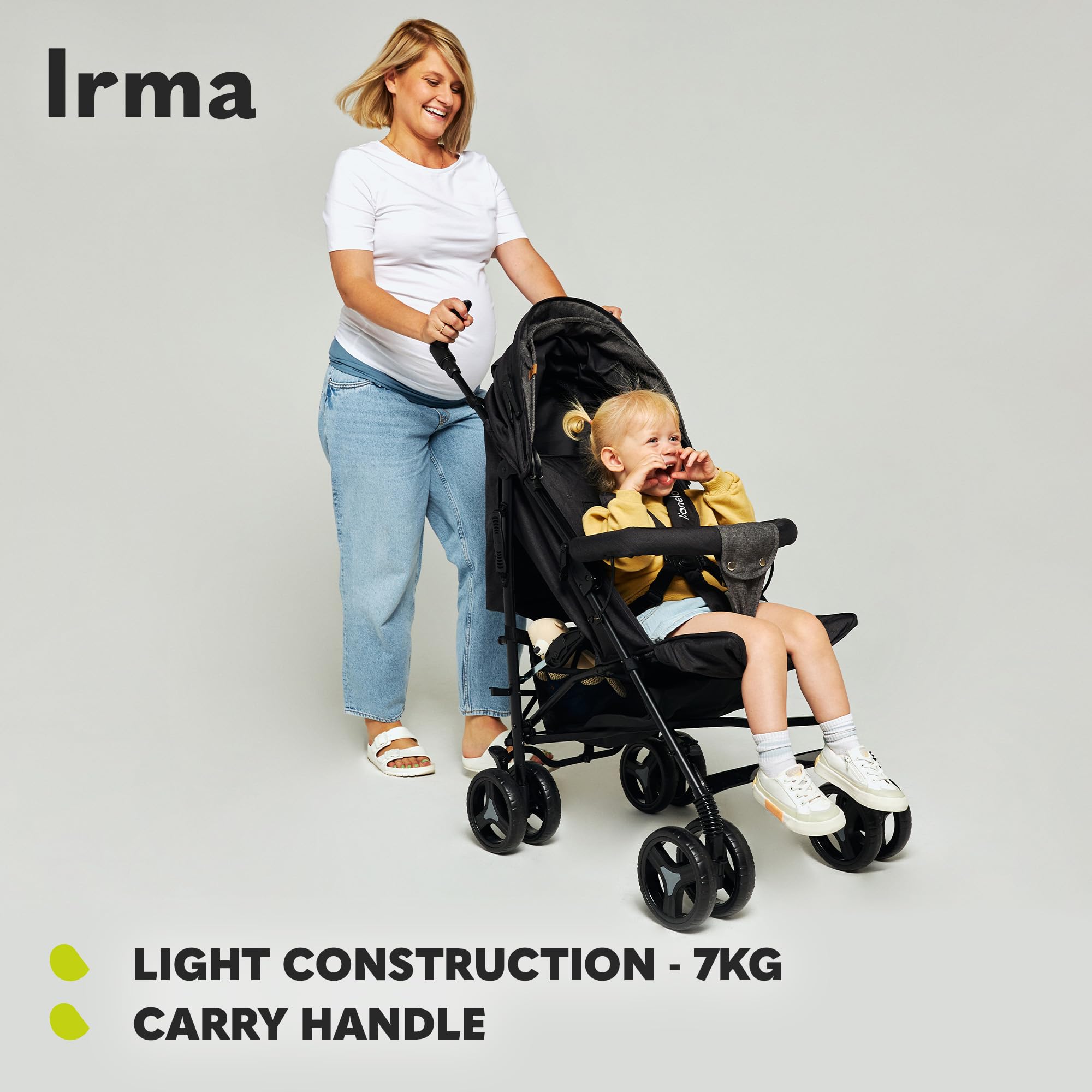 lionelo-irma-kinderwagen-pink-grau-mit-liegeposition image 7