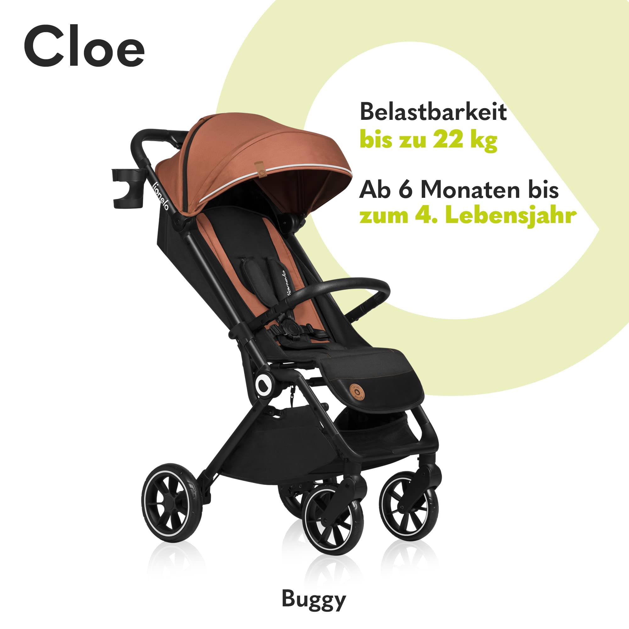 lionelo-cloe-buggy-braun-faltbar-bis-22-kg-mit-xxl-verdeck image 2