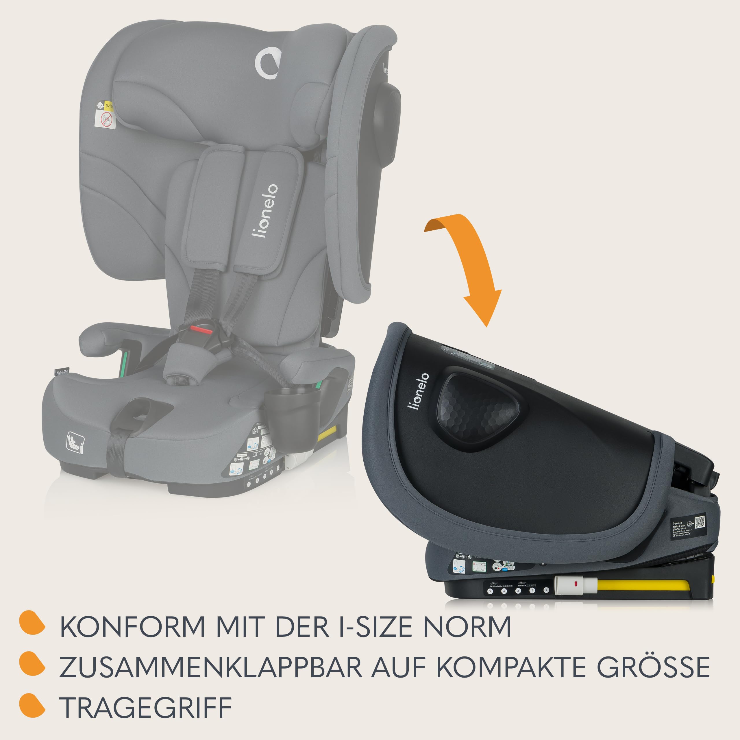 lionelo-nelly-i-size-kindersitz-grau-graphit-76-150-cm image 4