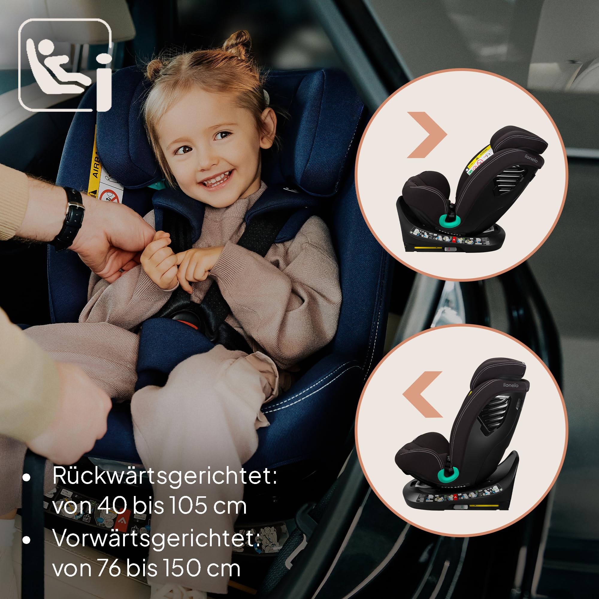 lionelo-bastiaan-one-i-size-kindersitz-carbon-40-150-cm image 5