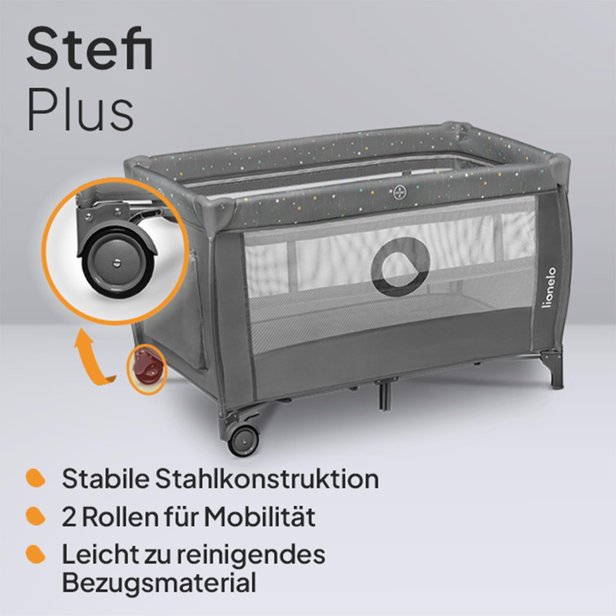 lionelo-stefi-plus-reisebett-bis-15-kg-grau-mit-matratze image 4