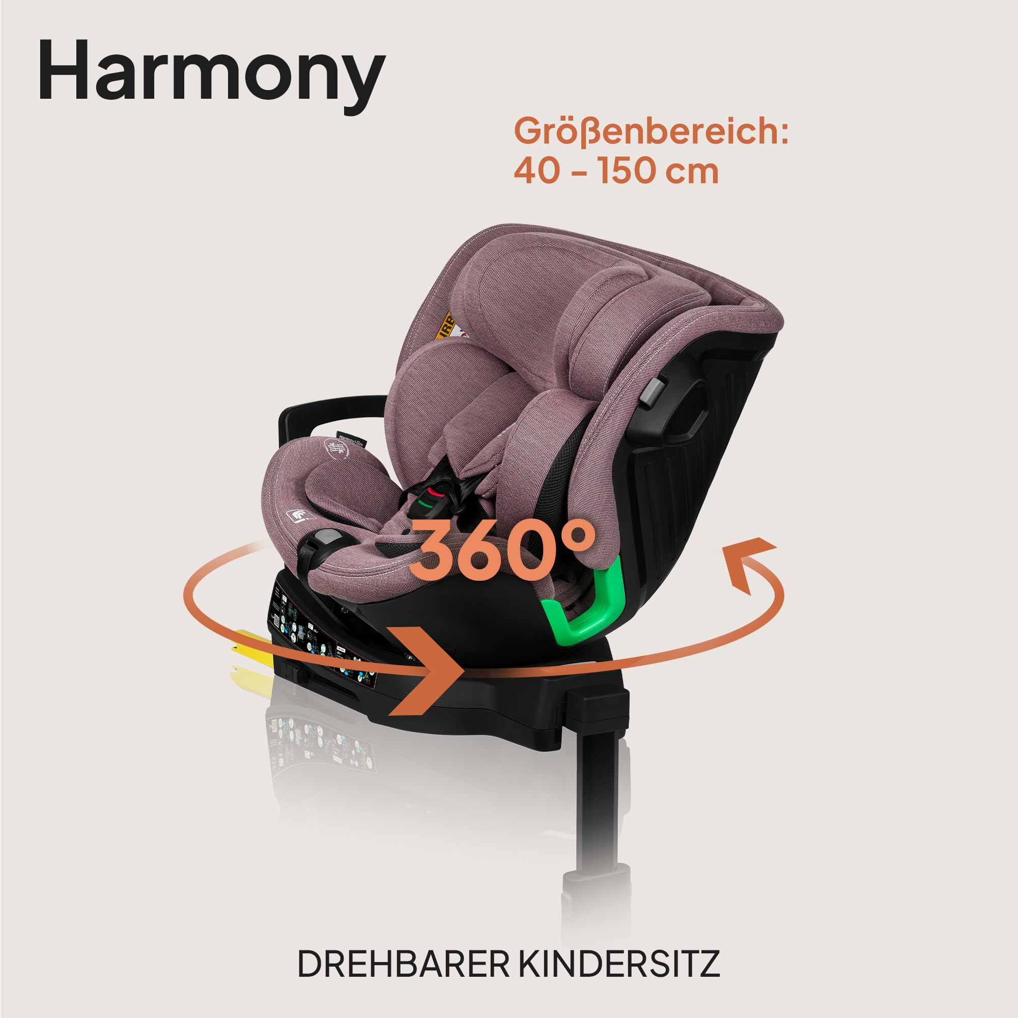 lionelo-harmony-i-size-kindersitz-rosa-mauve-360 image 8