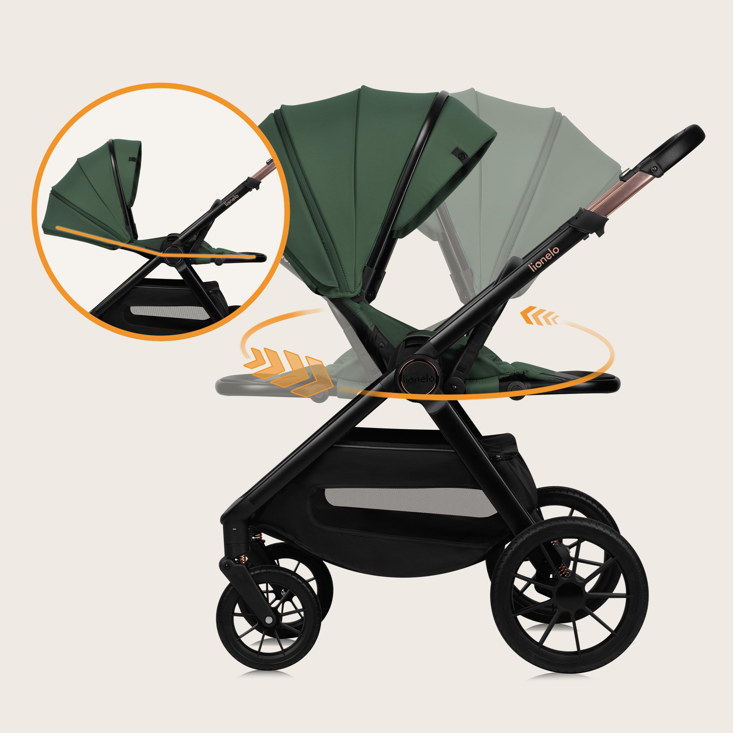 lionelo-layla-3in1-kinderwagen-gr-n-mit-babyschale image 3