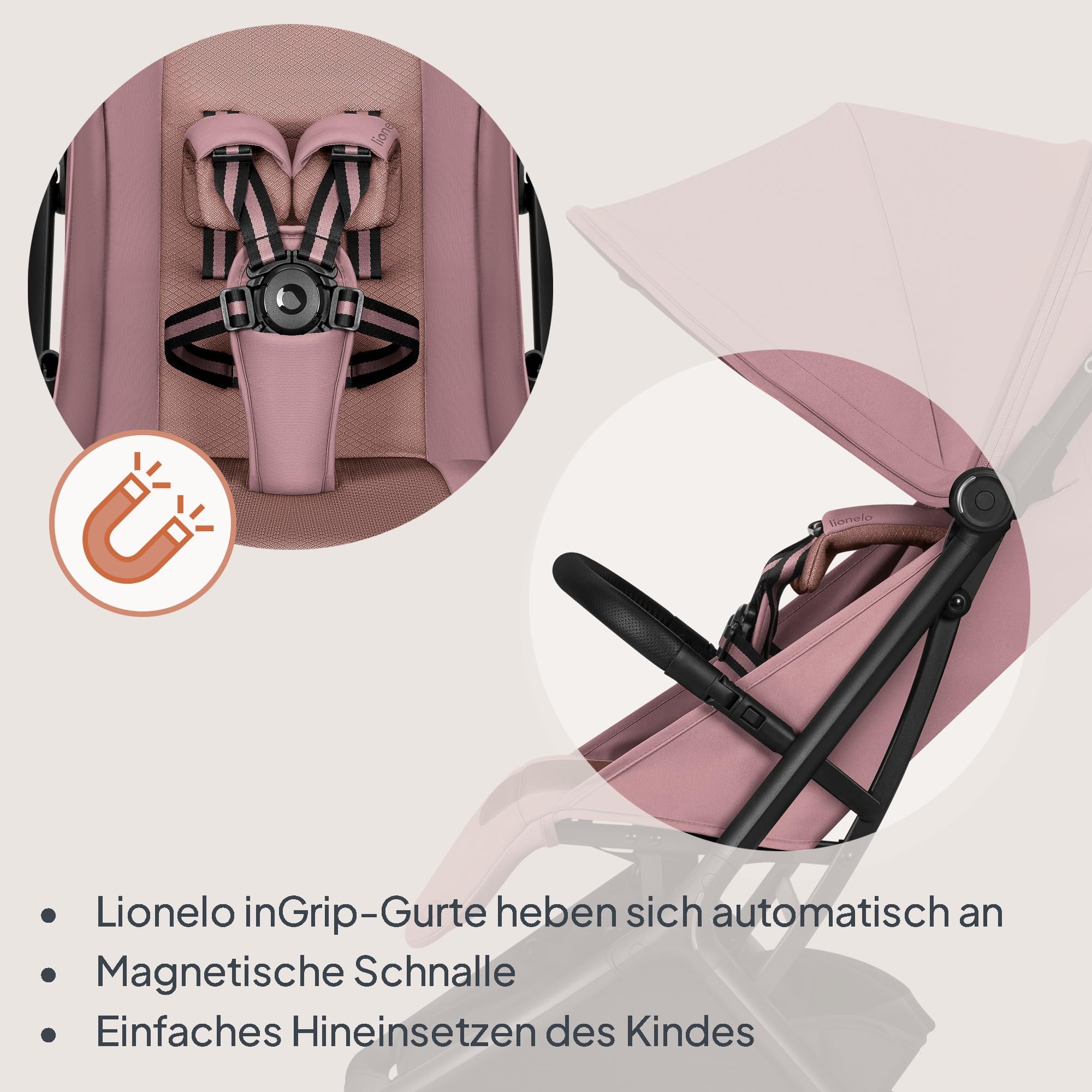 lionelo-sia-reisebuggy-rosa-faltbar-liegeposition-22-kg image 4