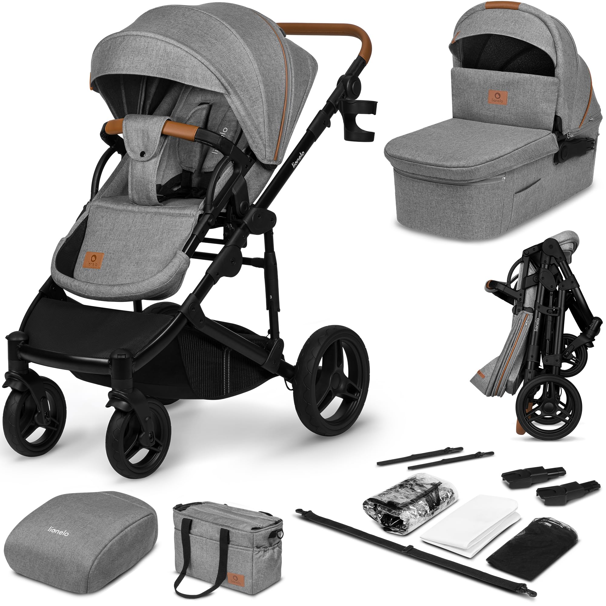 lionelo-mari-tour-2-in-1-kinderwagen-mit-babywanne-gel-ndeg-ngig image 1
