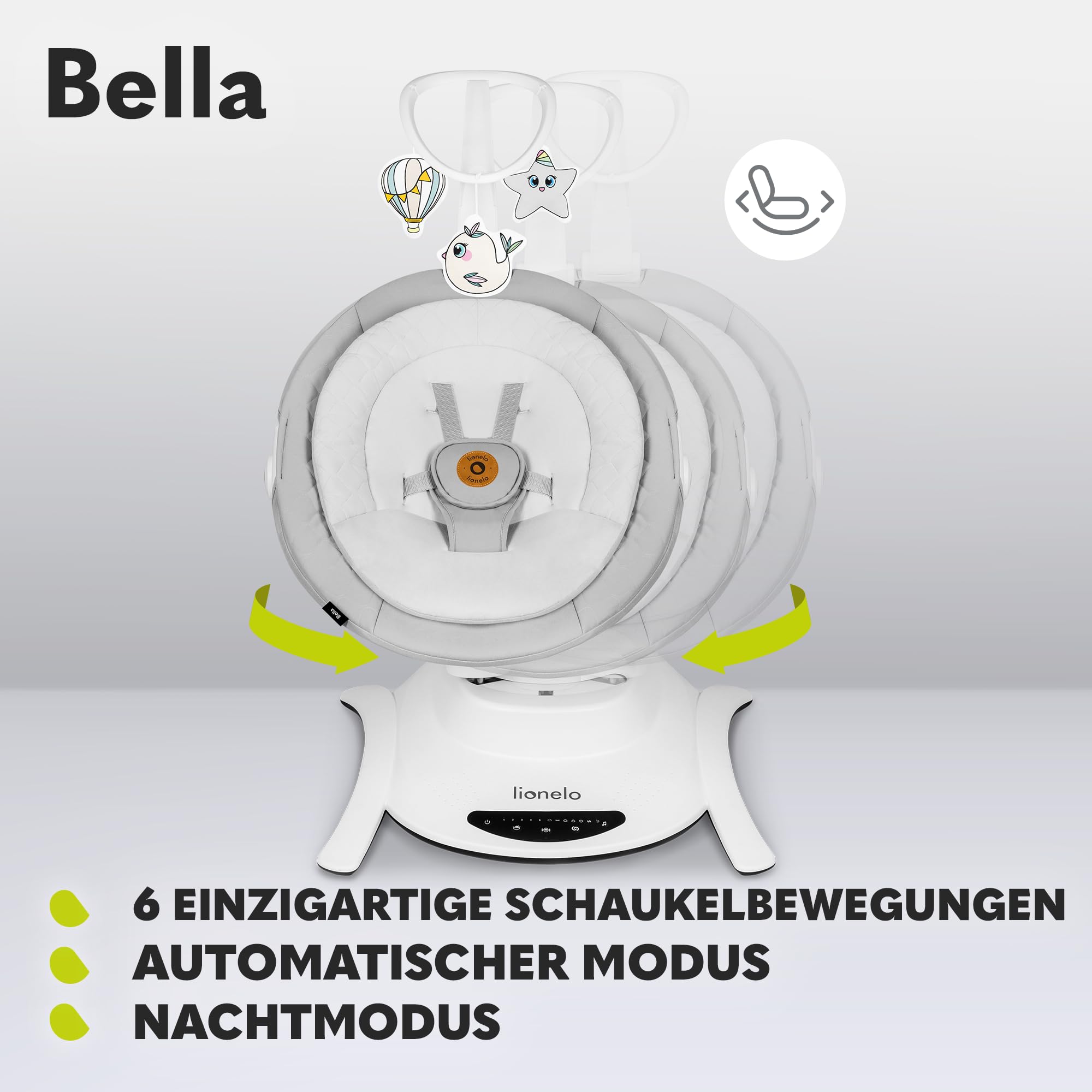lionelo-bella-babywippe-360-hellgrau-mit-fernbedienung image 8