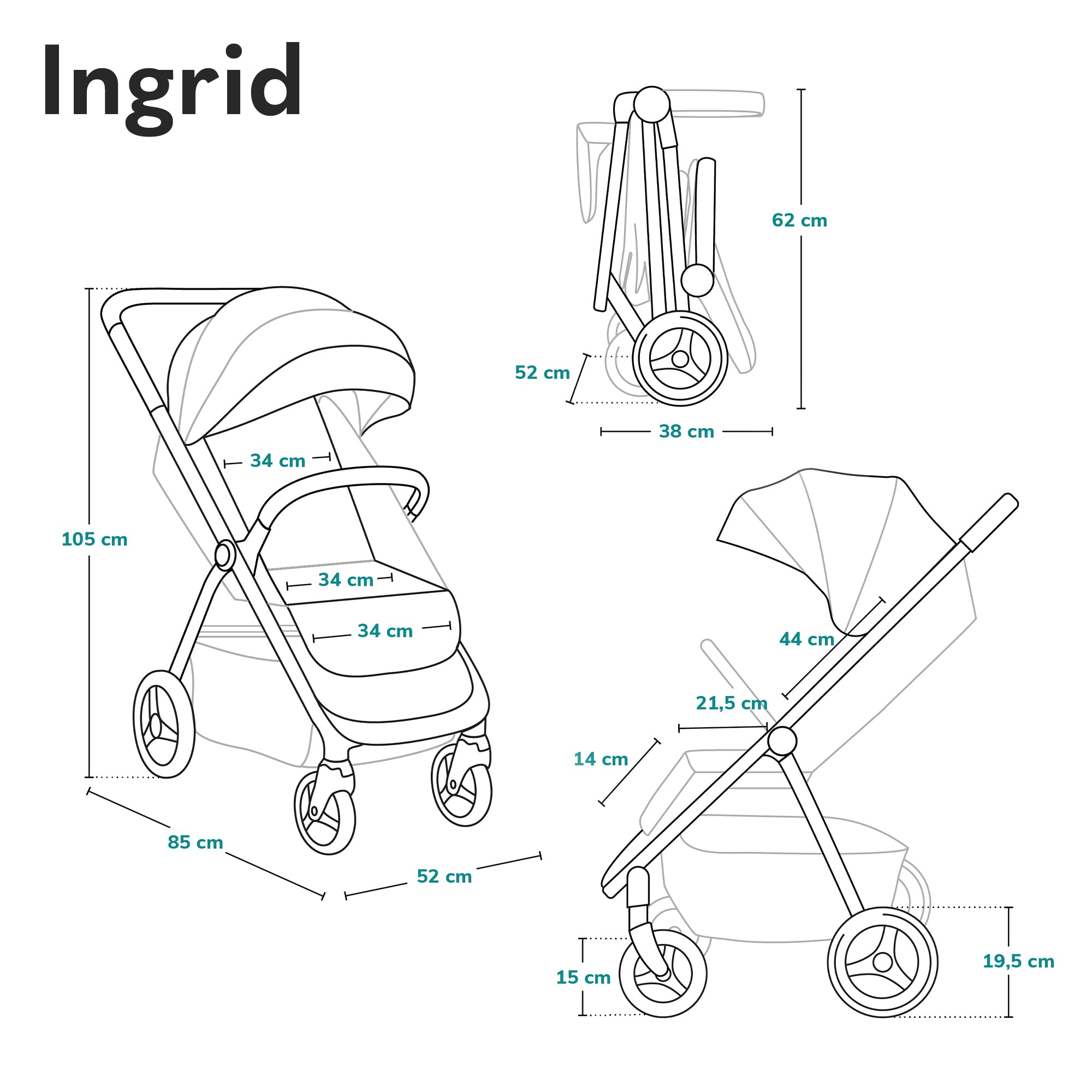 lionelo-ingrid-buggy-beige-sand-bis-22-kg-mit-liegesitz image 8