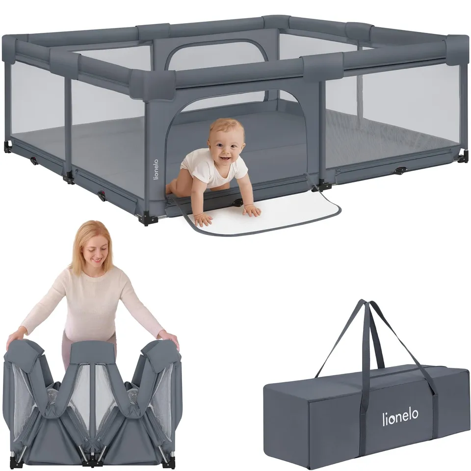 lionelo-willow-florence-xl-laufstall-grau-180x200-faltbar image 1