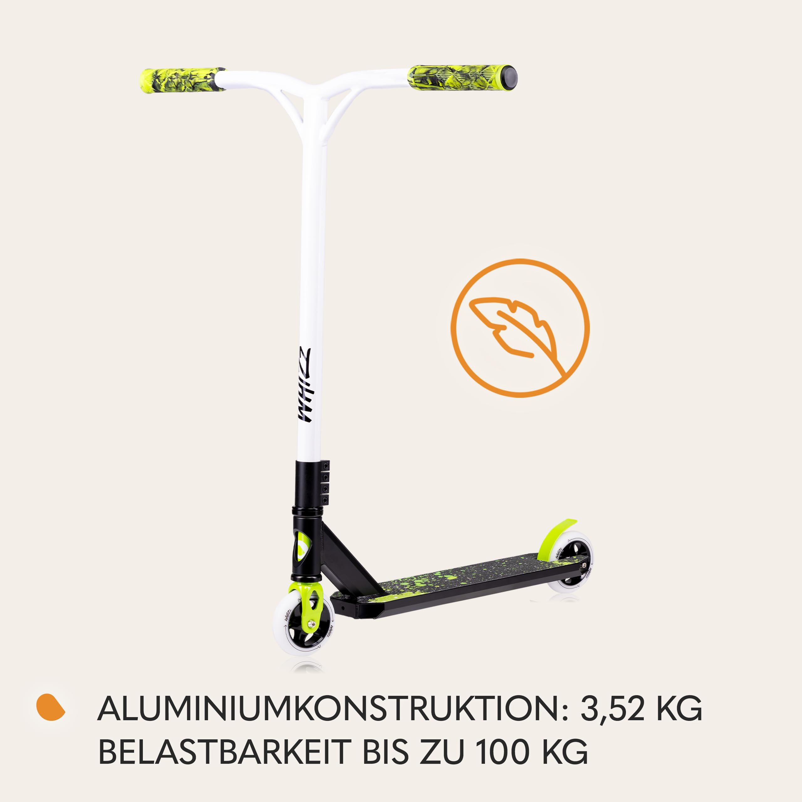 lionelo-whizz-stunt-scooter-lime-alu-110-mm-abec-9 image 7