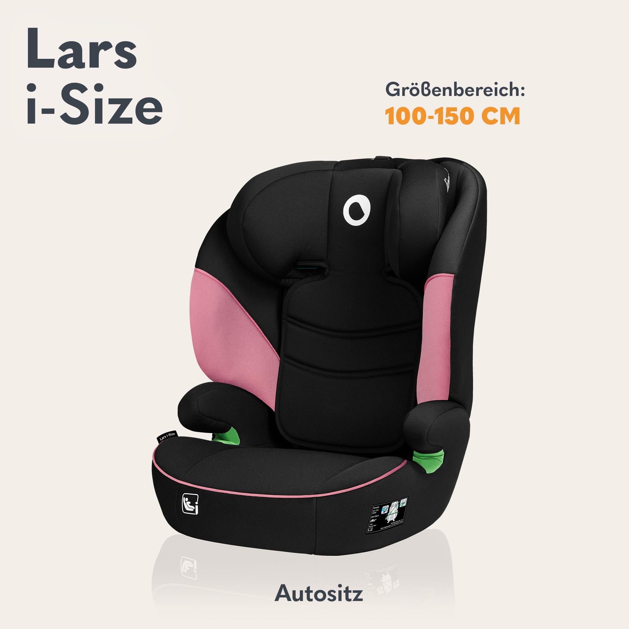 lionelo-lars-i-size-kinderautositz-rosa-baby-mit-seitenaufprallschutz image 2