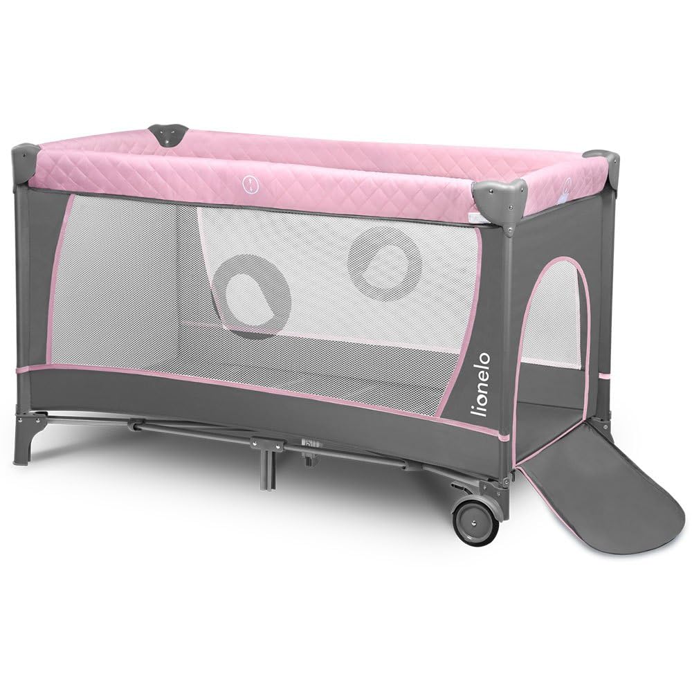 lionelo-sven-flower-reisebett-flamingo-mit-wickeltisch image 3