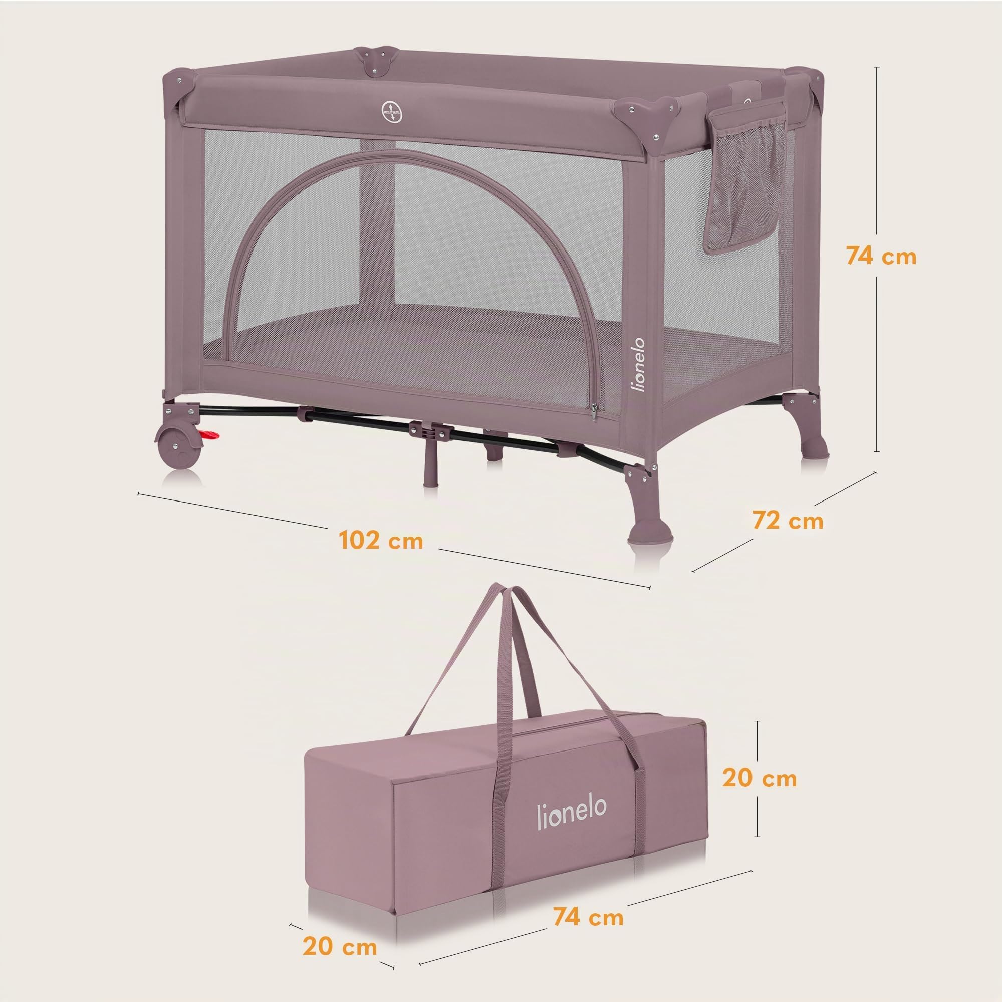 lionelo-sven-laura-reisebett-laufgitter-rosa-2-in-1-bis-15-kg image 8