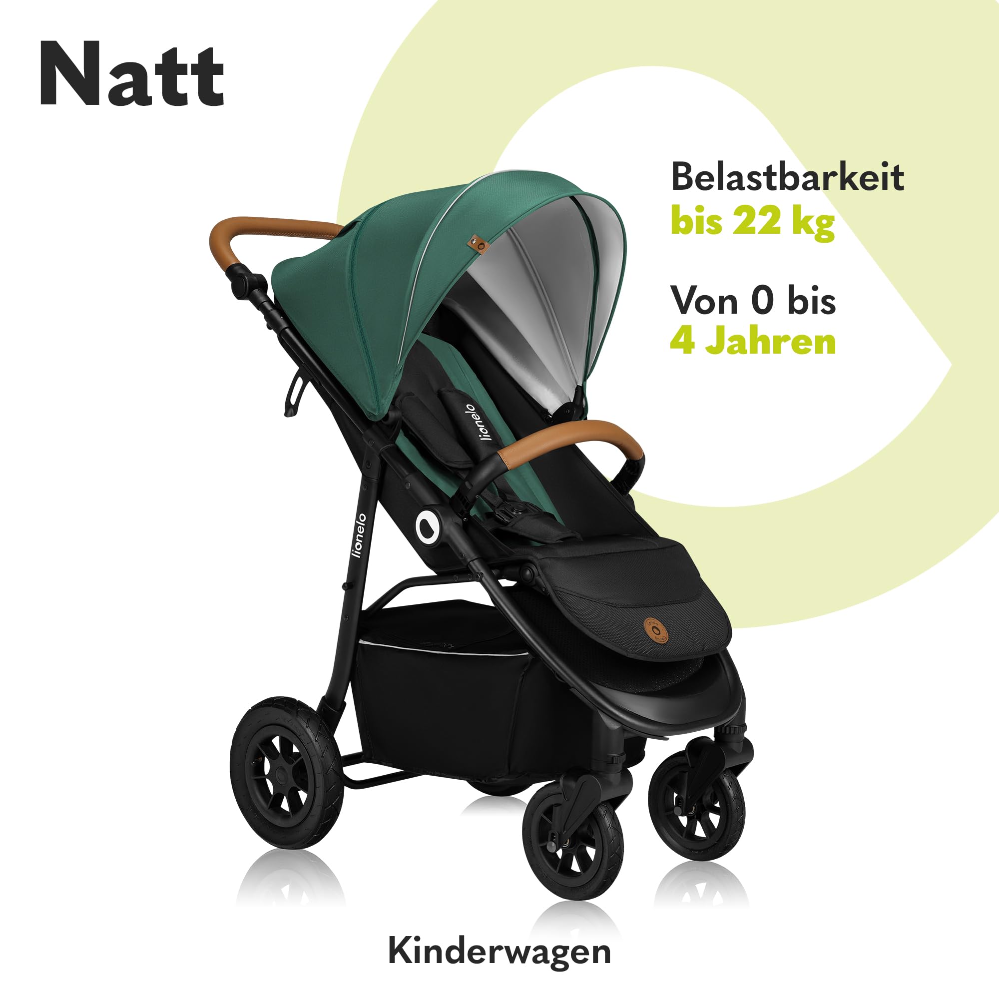 lionelo-natt-buggy-gr-n-mit-luftreifen-bis-22-kg image 2