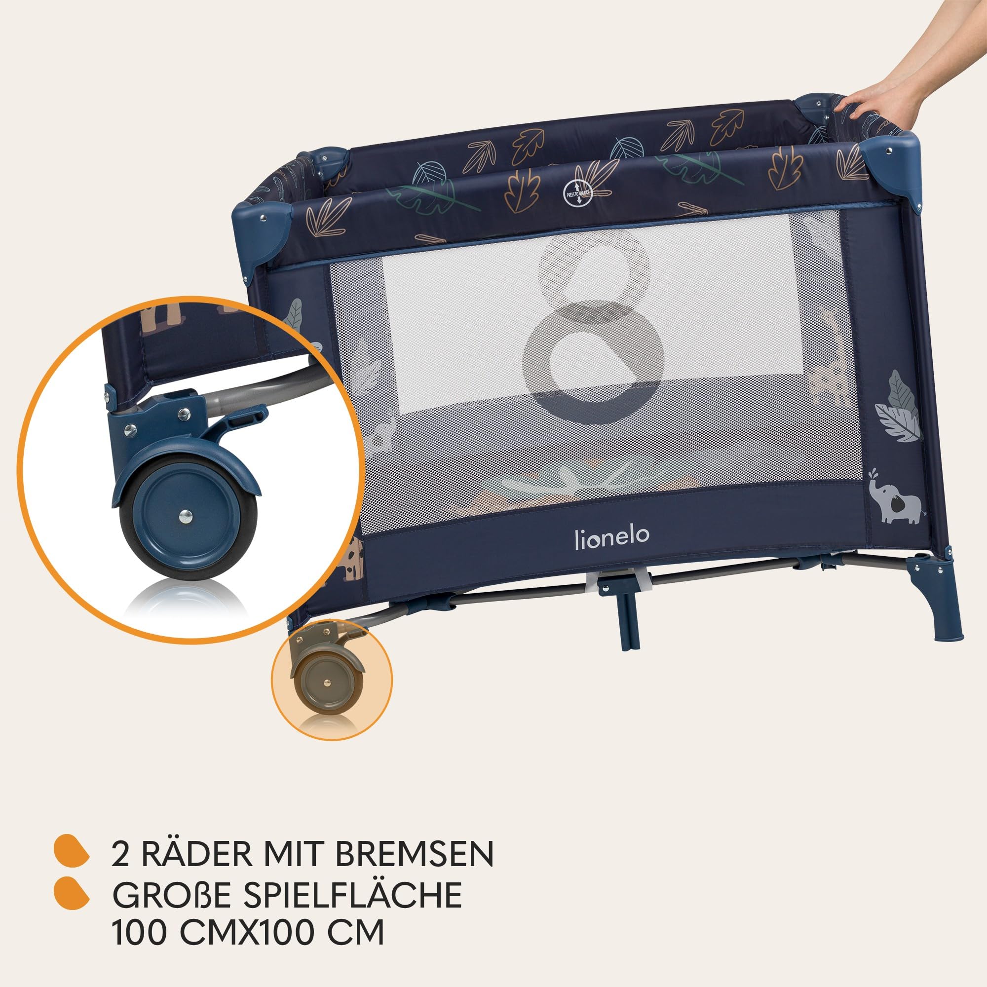 lionelo-bonnie-laufgitter-navyblau-bis-15-kg-mit-matratze image 5