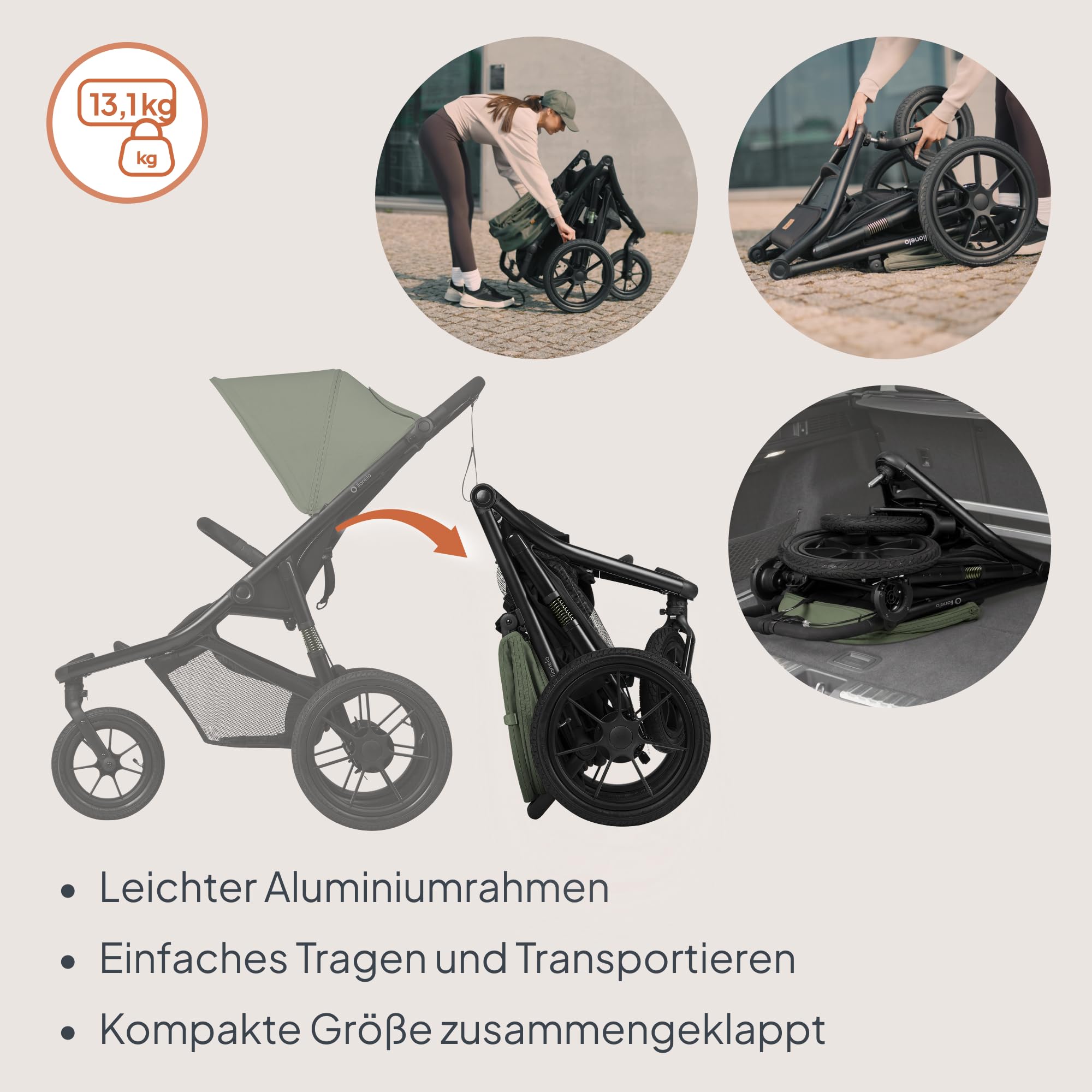 lionelo-azura-jogging-buggy-gr-n-mit-luftreifen image 4