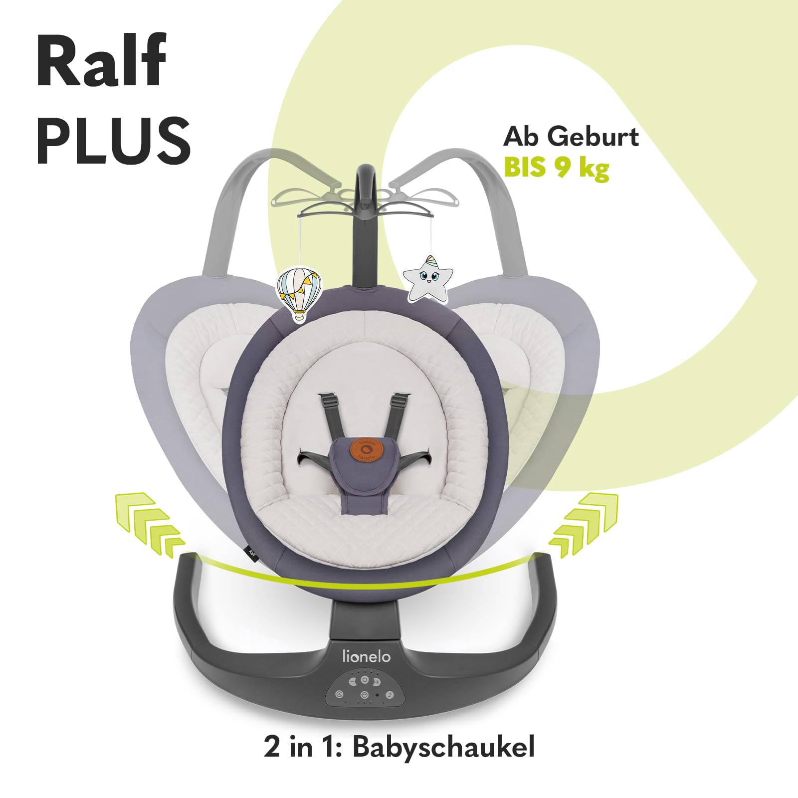 lionelo-bella-ralf-2in1-babywippe-mit-fernbedienung-12-melodien image 2