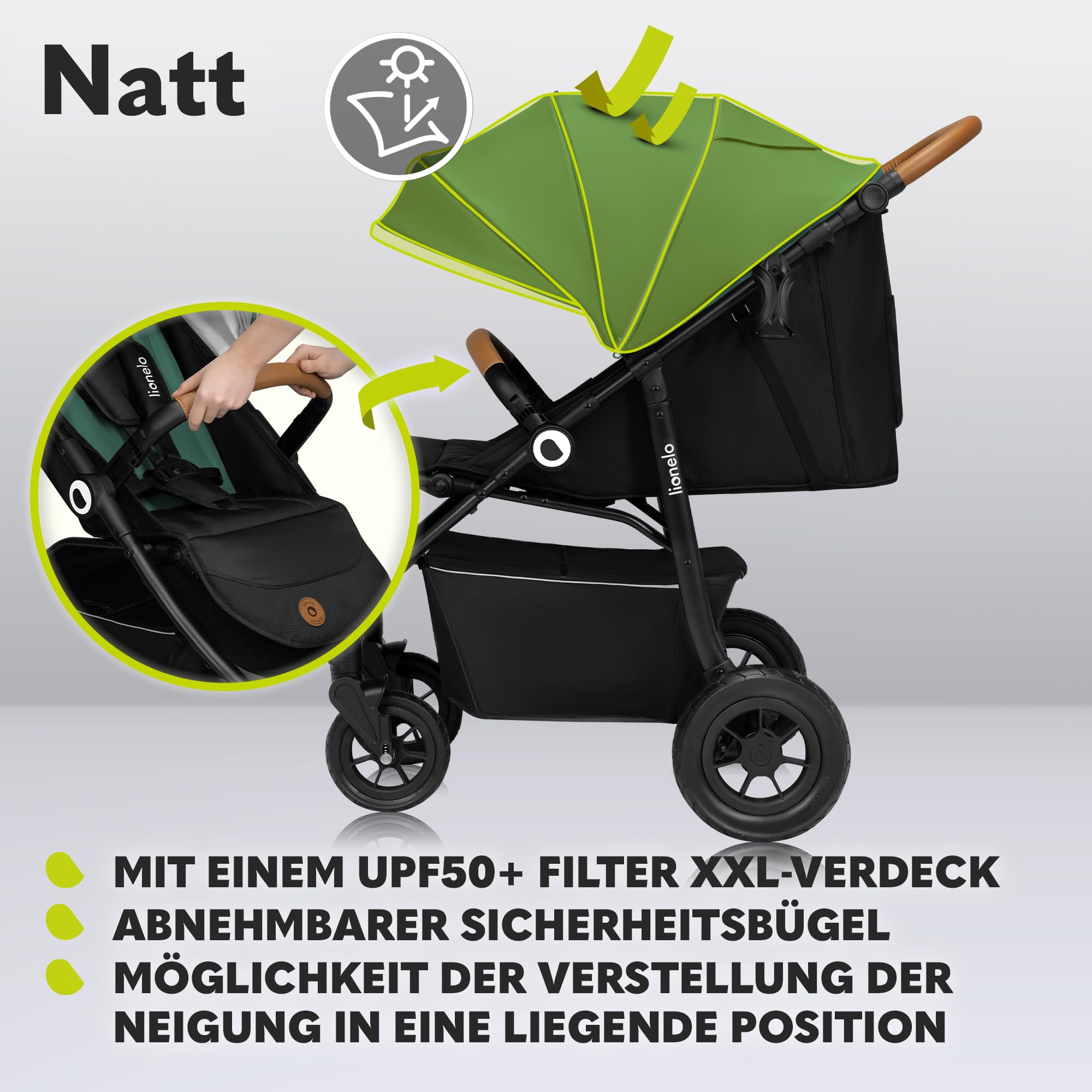 lionelo-natt-buggy-gr-n-mit-luftreifen-bis-22-kg image 4