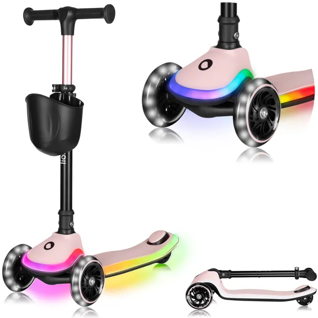 lionelo-mey-kinderroller-rosa-3-r-der-led-bis-50-kg image 1