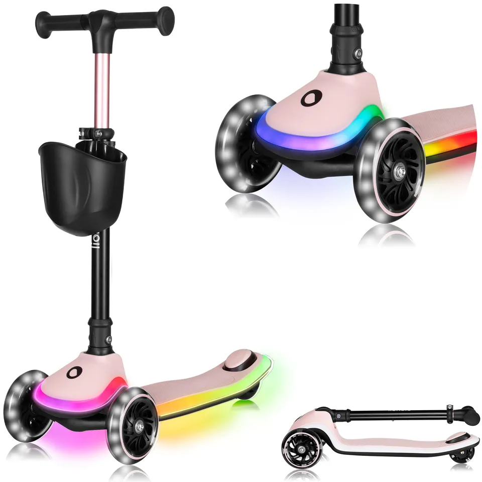 lionelo-mey-kinderroller-rosa-3-r-der-led-bis-50-kg image 1