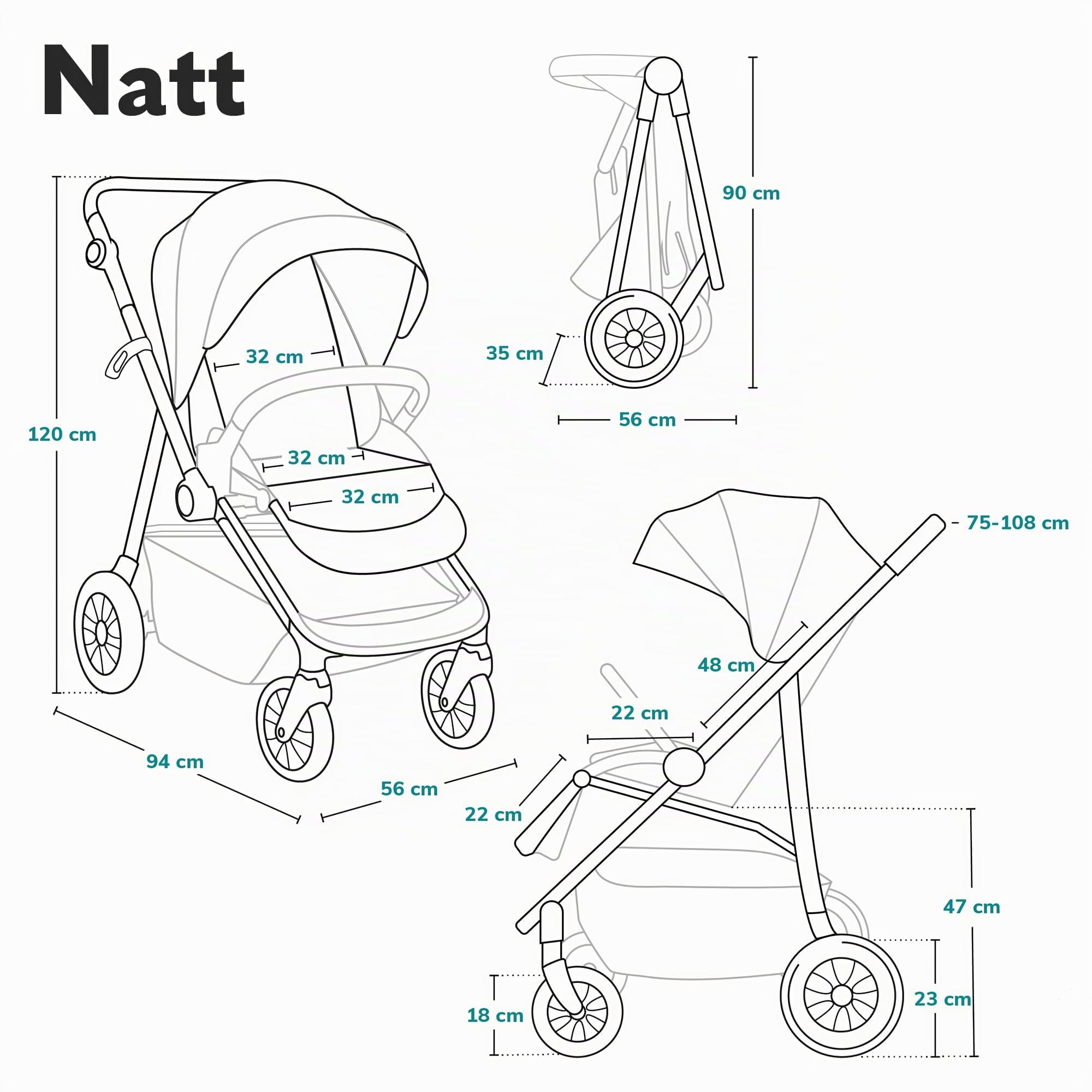 lionelo-natt-buggy-gr-n-mit-luftreifen-bis-22-kg image 8