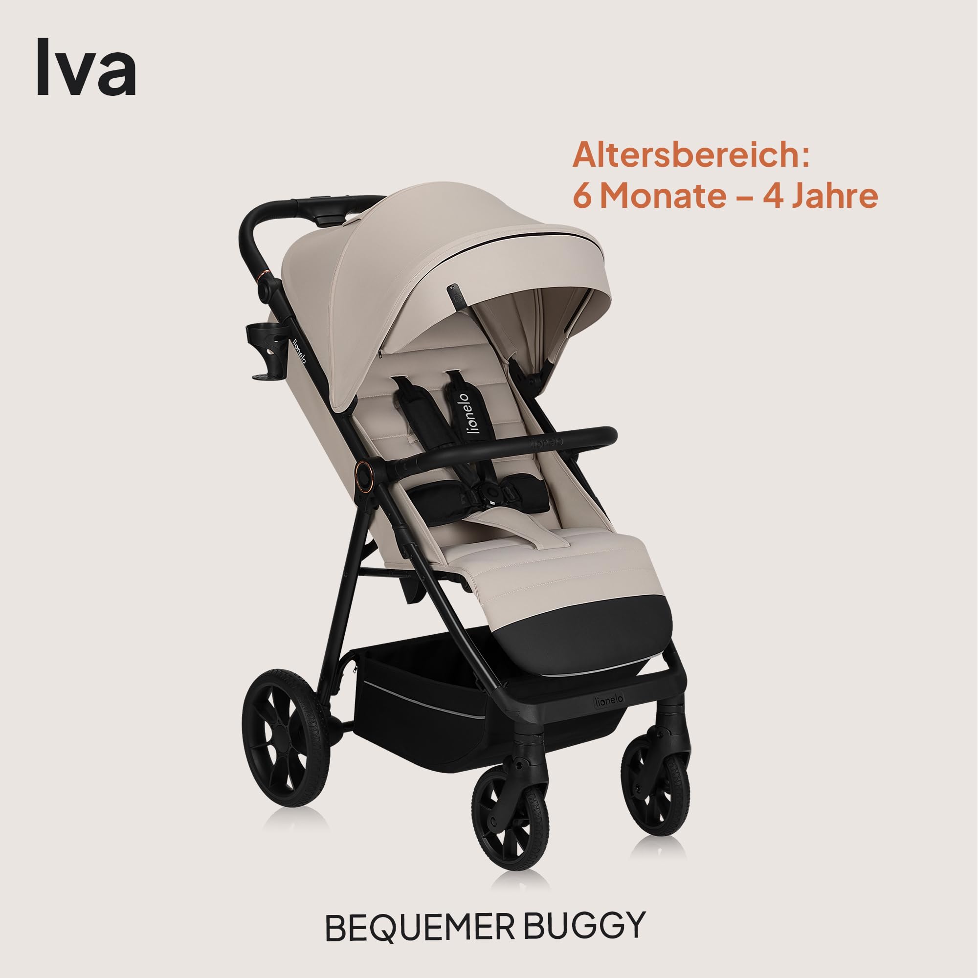 lionelo-iva-buggy-beige-sand-bis-22-kg-mit-xxl-verdeck image 2