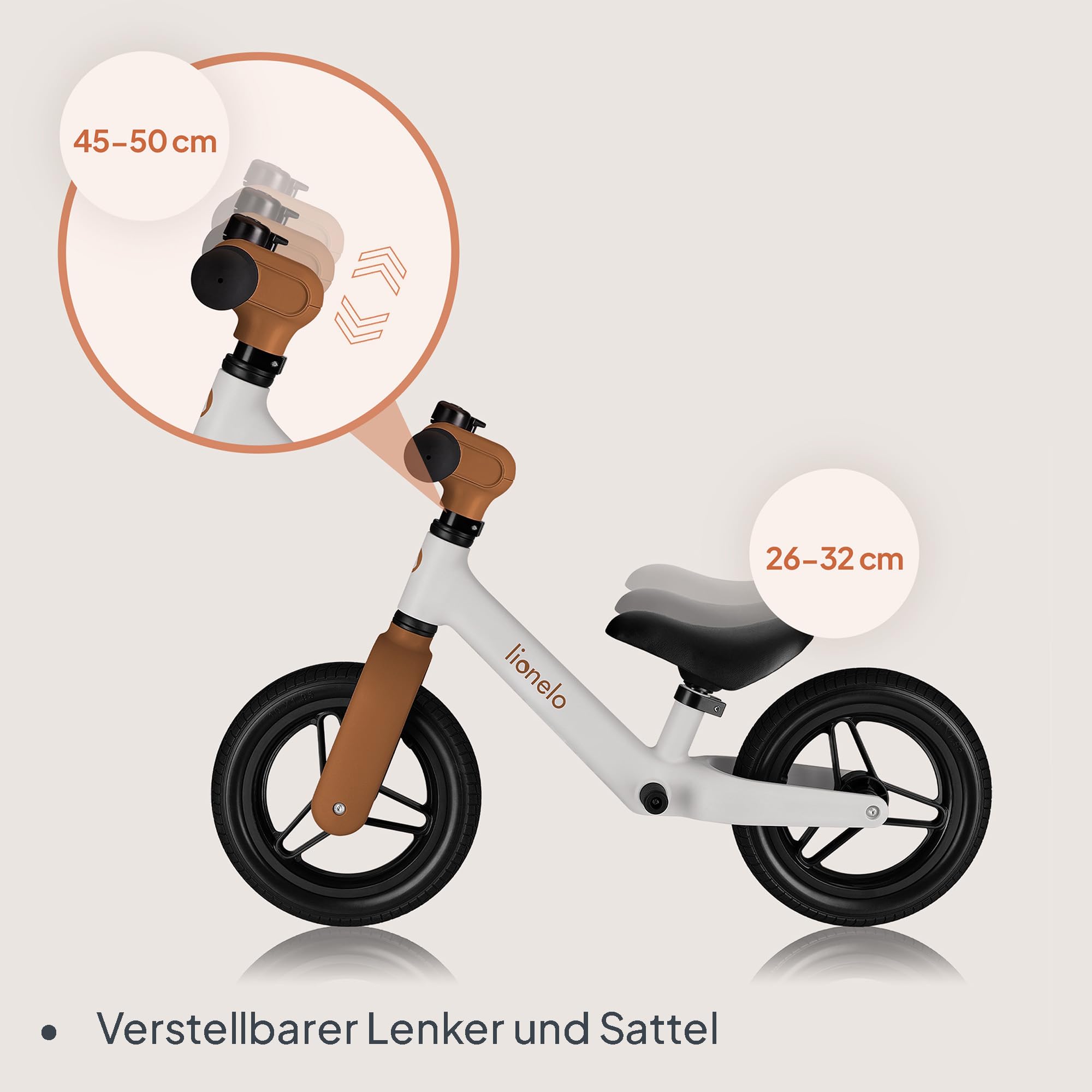 lionelo-toni-laufrad-beige-25-cm-pu-r-der-bis-30-kg image 5