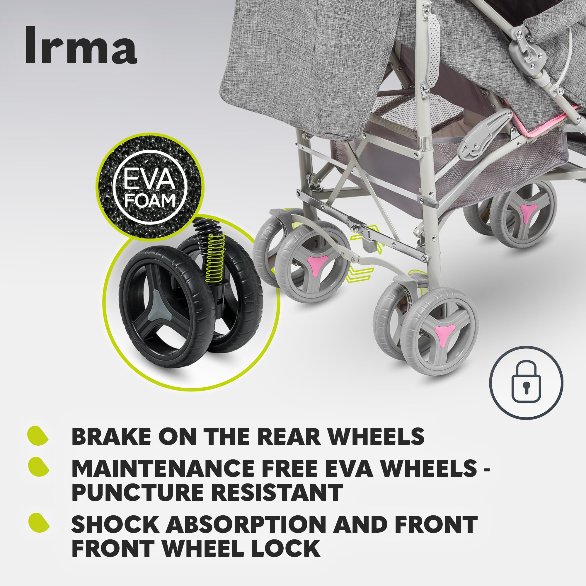 lionelo-irma-kinderwagen-pink-grau-mit-liegeposition image 6