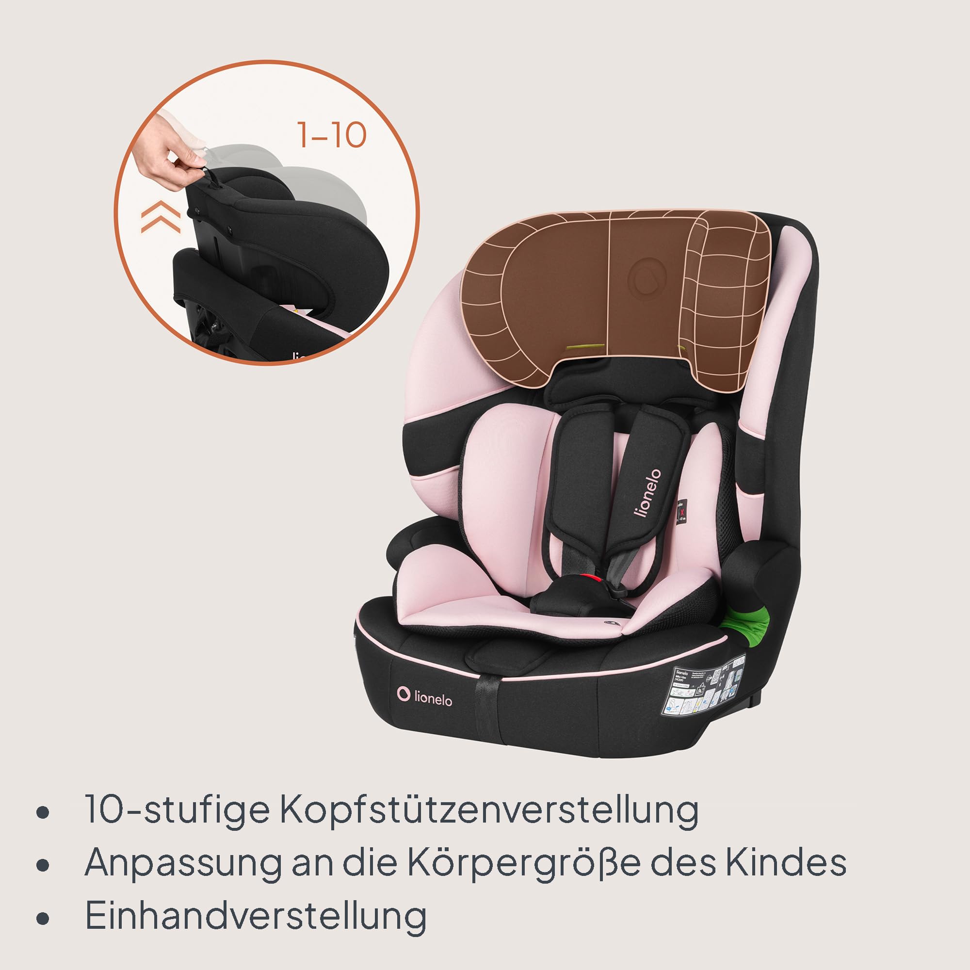lionelo-billy-kindersitz-rosa-i-size-76-150-cm image 6
