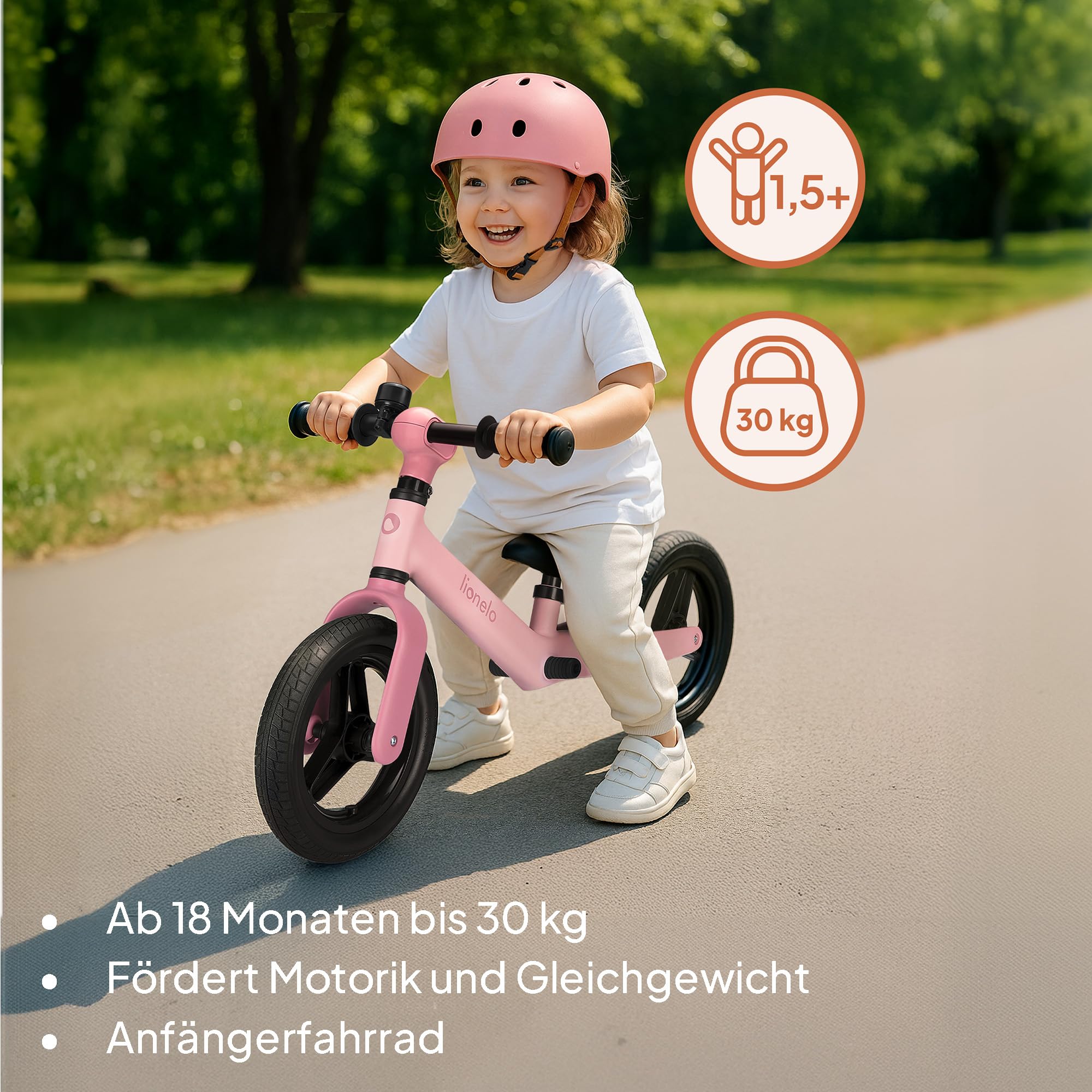 lionelo-toni-laufrad-beige-25-cm-pu-r-der-bis-30-kg image 2