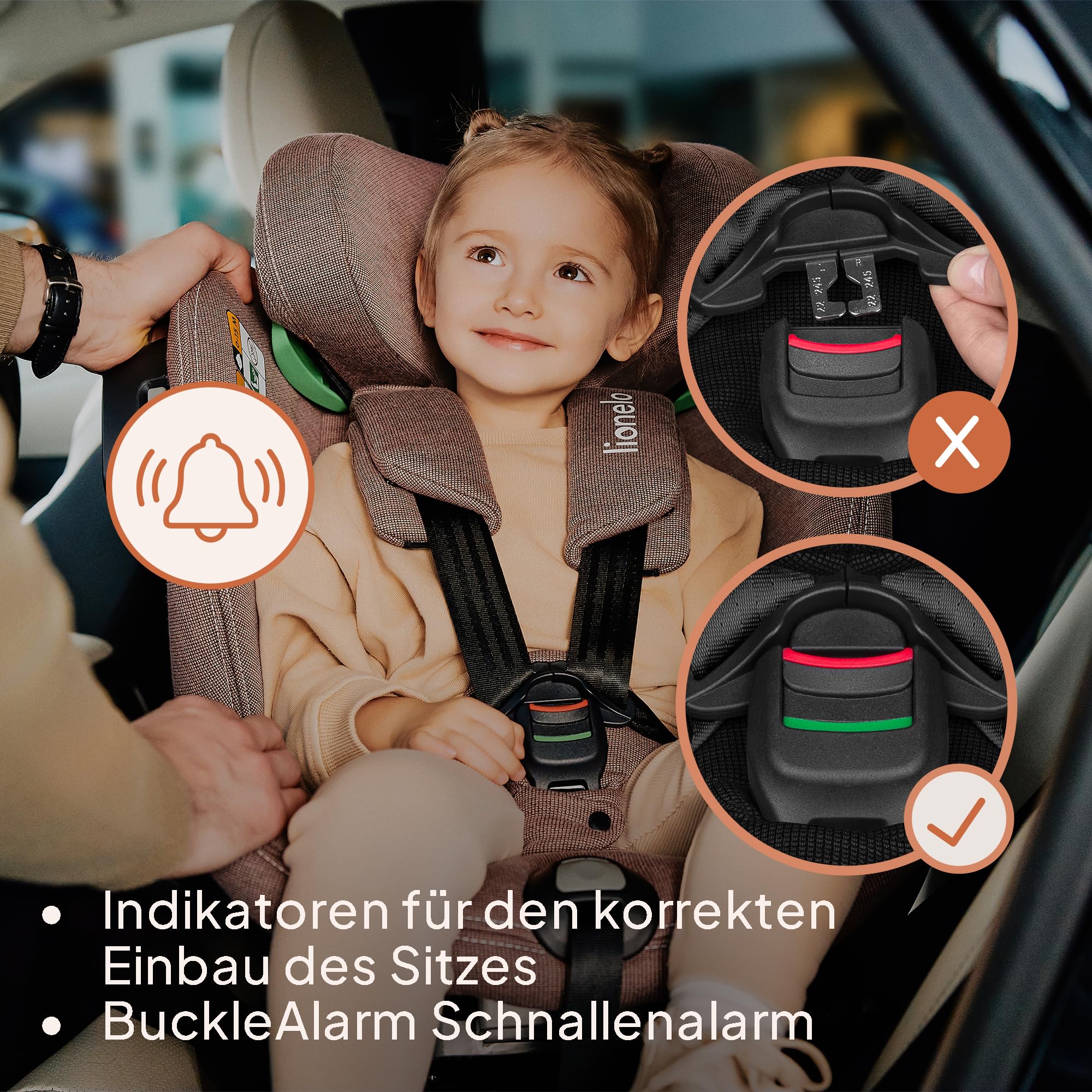 lionelo-harmony-i-size-kindersitz-rosa-mauve-360 image 5