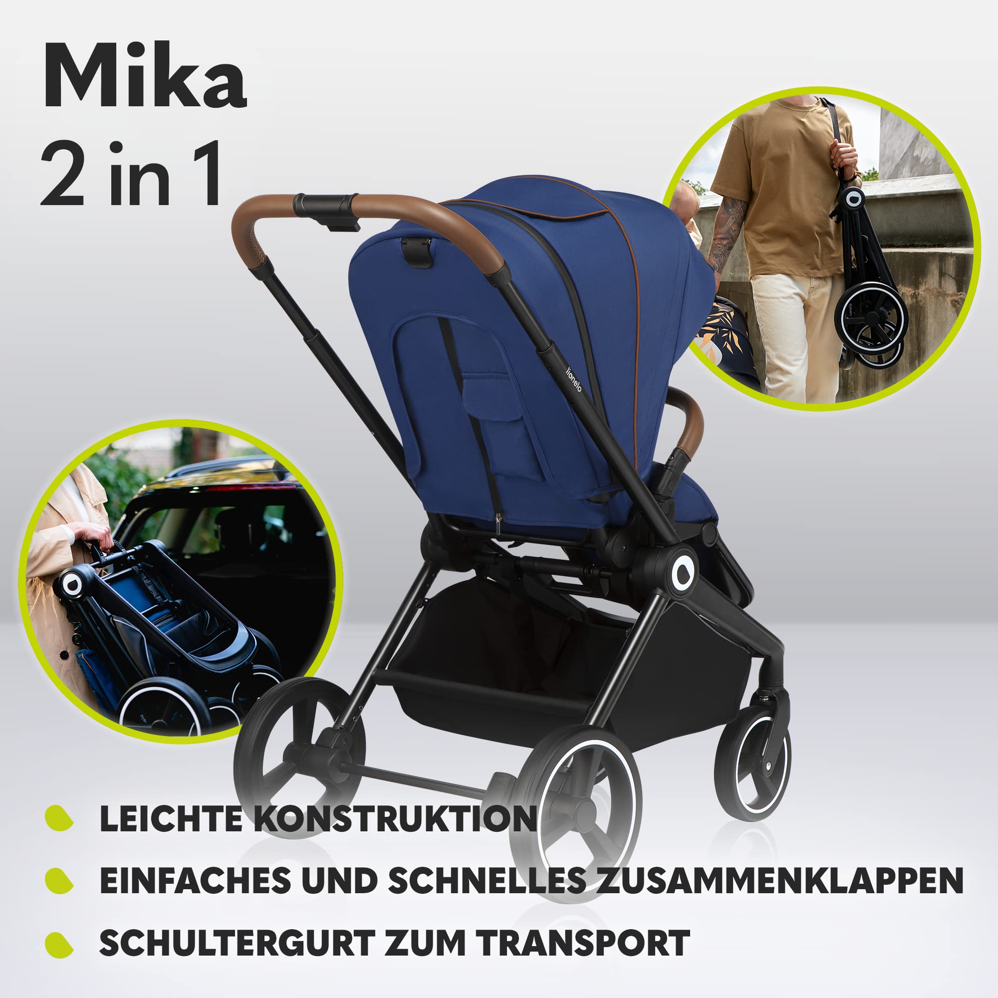 lionelo-mika-2in1-kombikinderwagen-babywanne-liegefunktion image 6