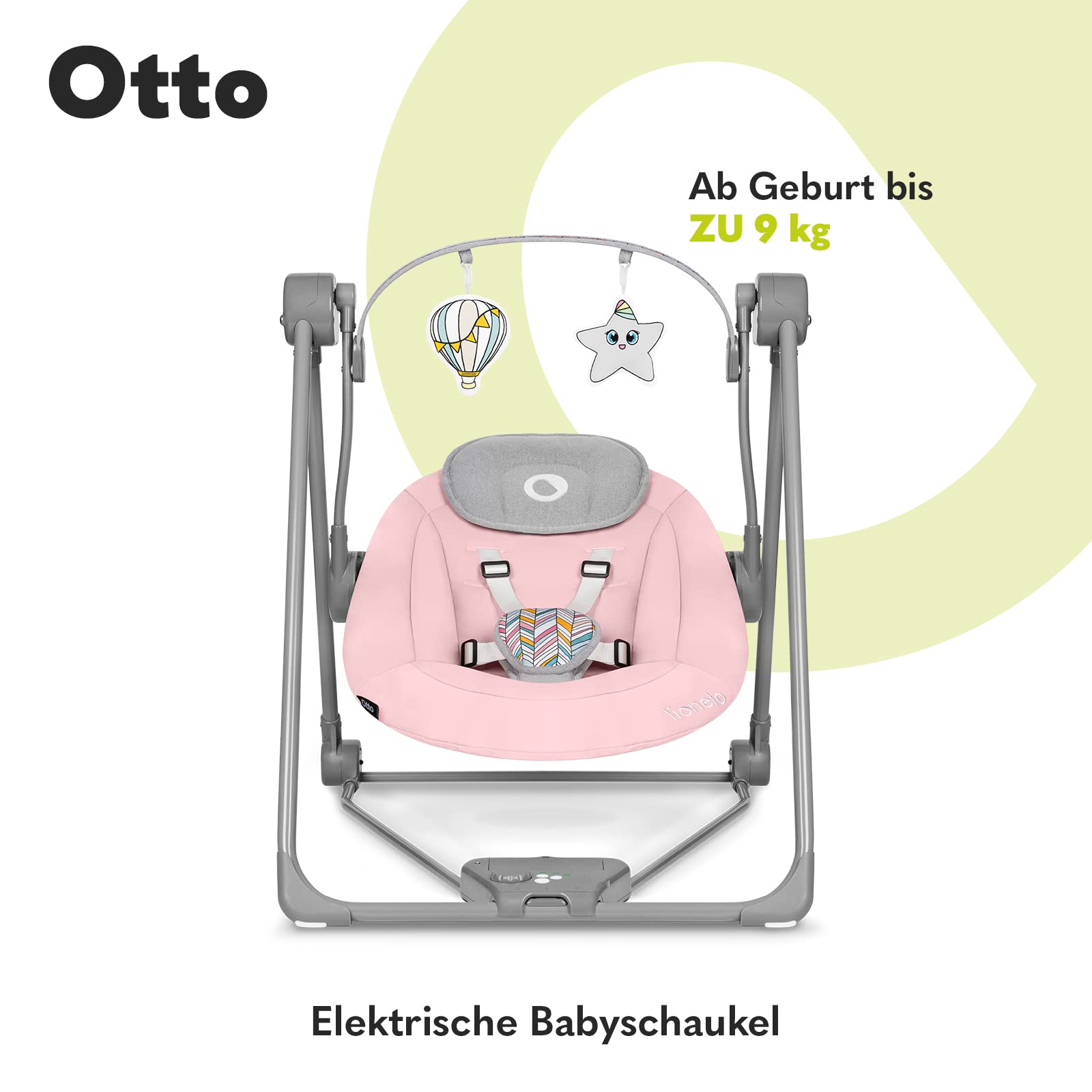 lionelo-otto-babywippe-rosa-mit-spielb-gel image 2