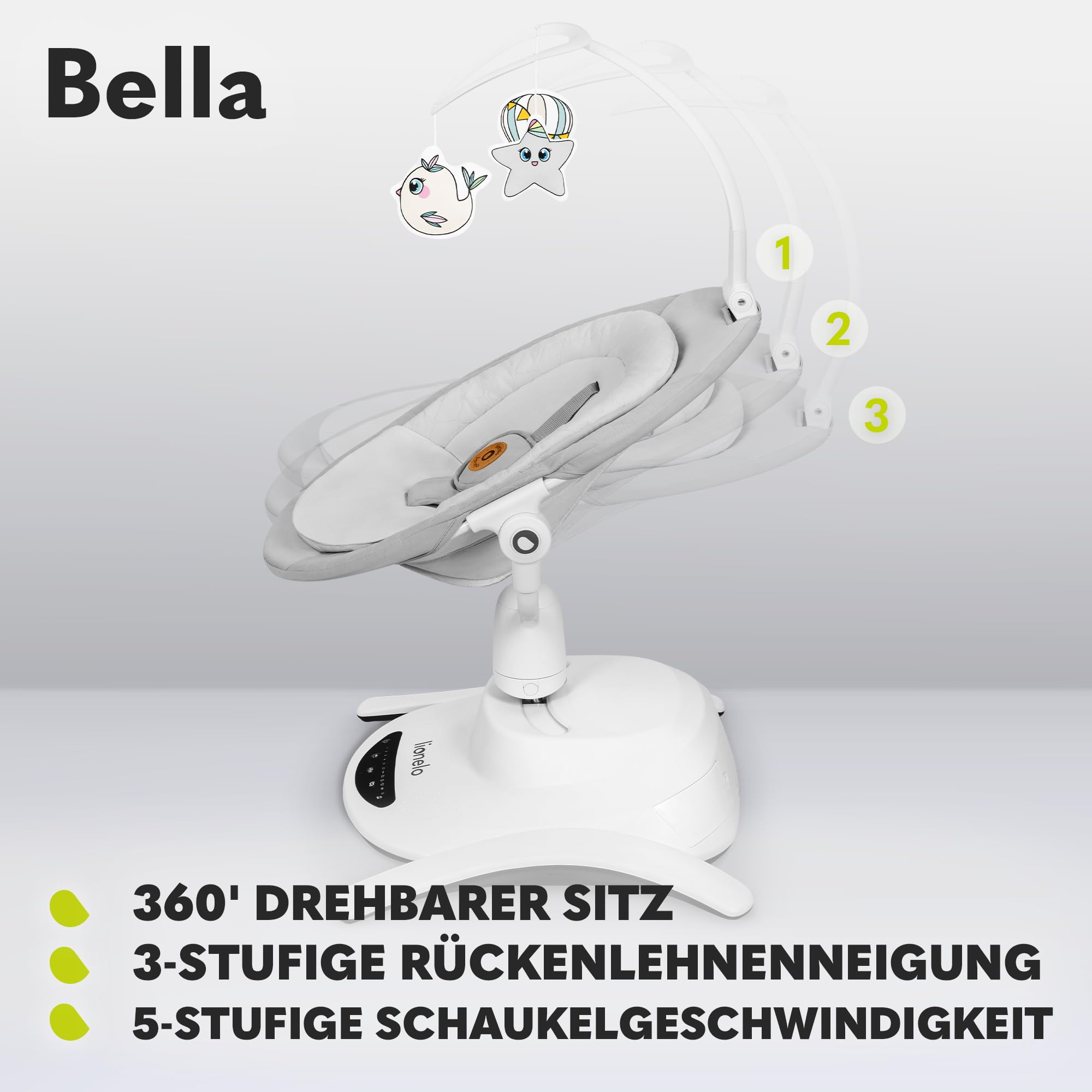 lionelo-bella-babywippe-360-hellgrau-mit-fernbedienung image 3