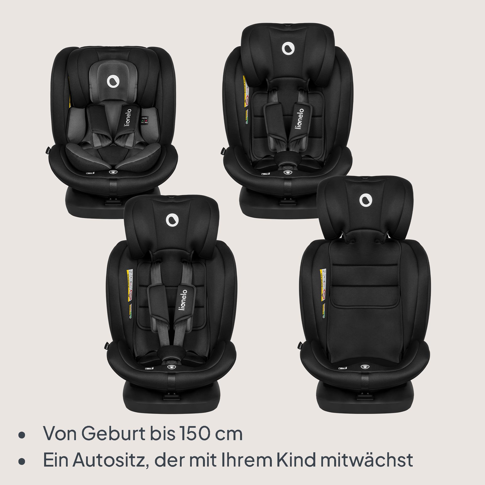 lionelo-bastiaan-i-size-kindersitz-schwarz-grau-360-isofix image 3