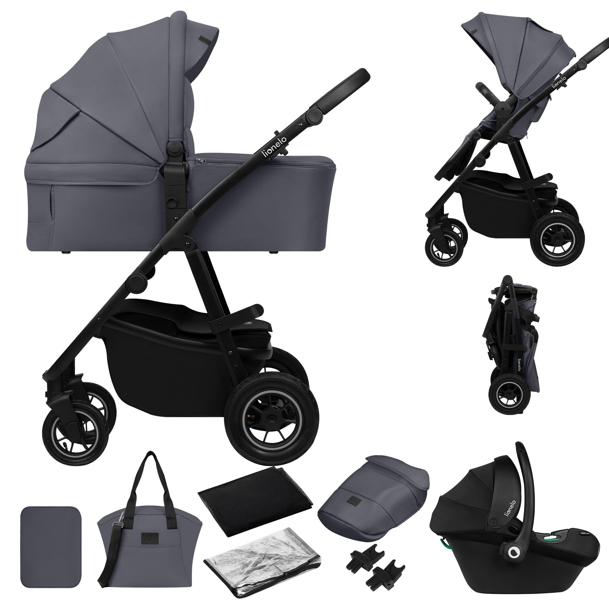 lionelo-amber-plus-3in1-kinderwagen-grau-mit-luftreifen image 1