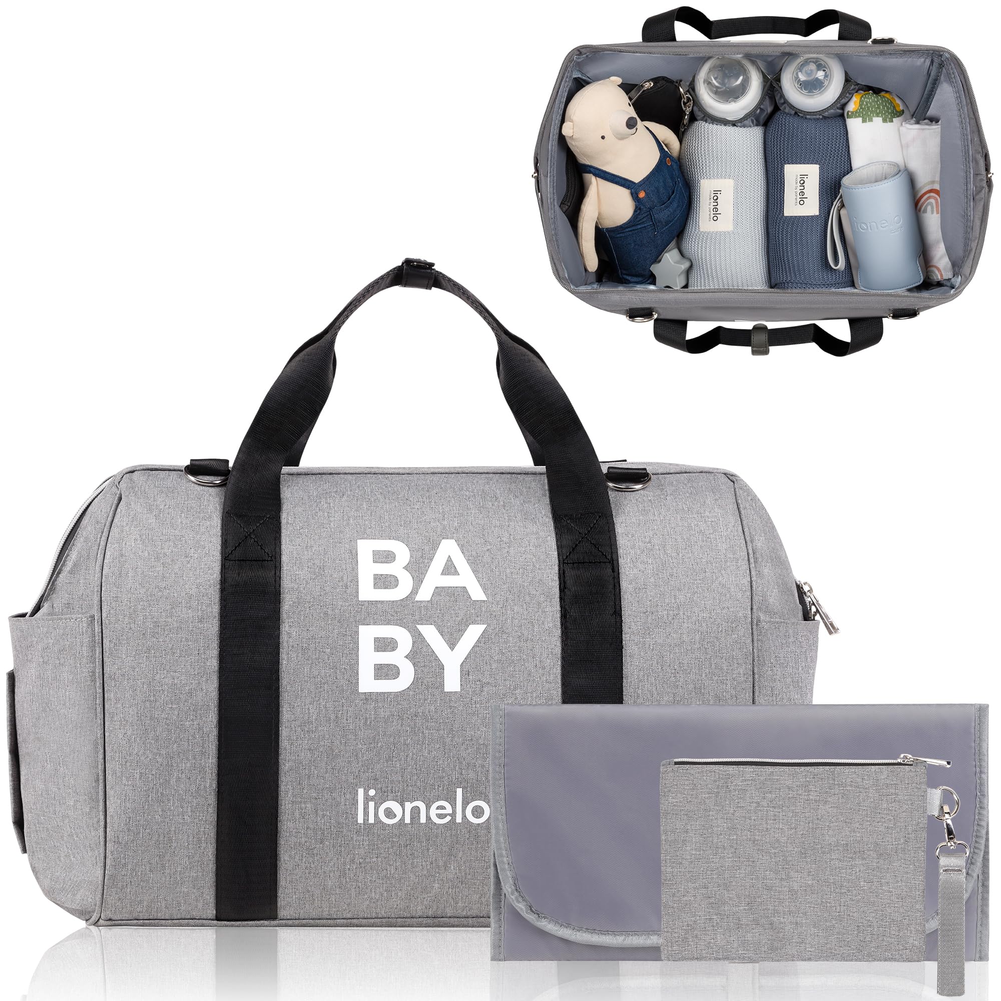 lionelo-ida-wickeltasche-grau-mit-wickelauflage image 1