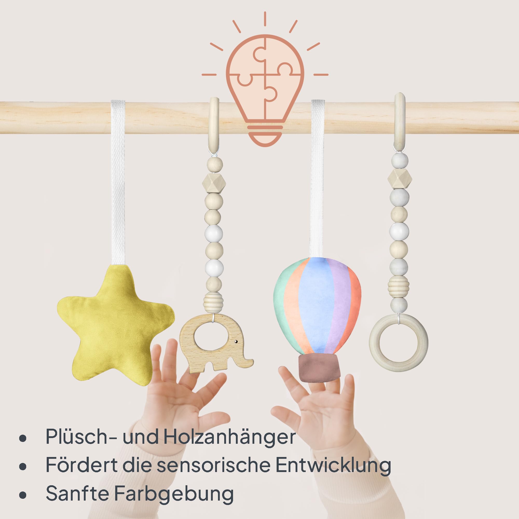 lionelo-anis-set-spielbogen-ros-taupe-mit-decke image 5