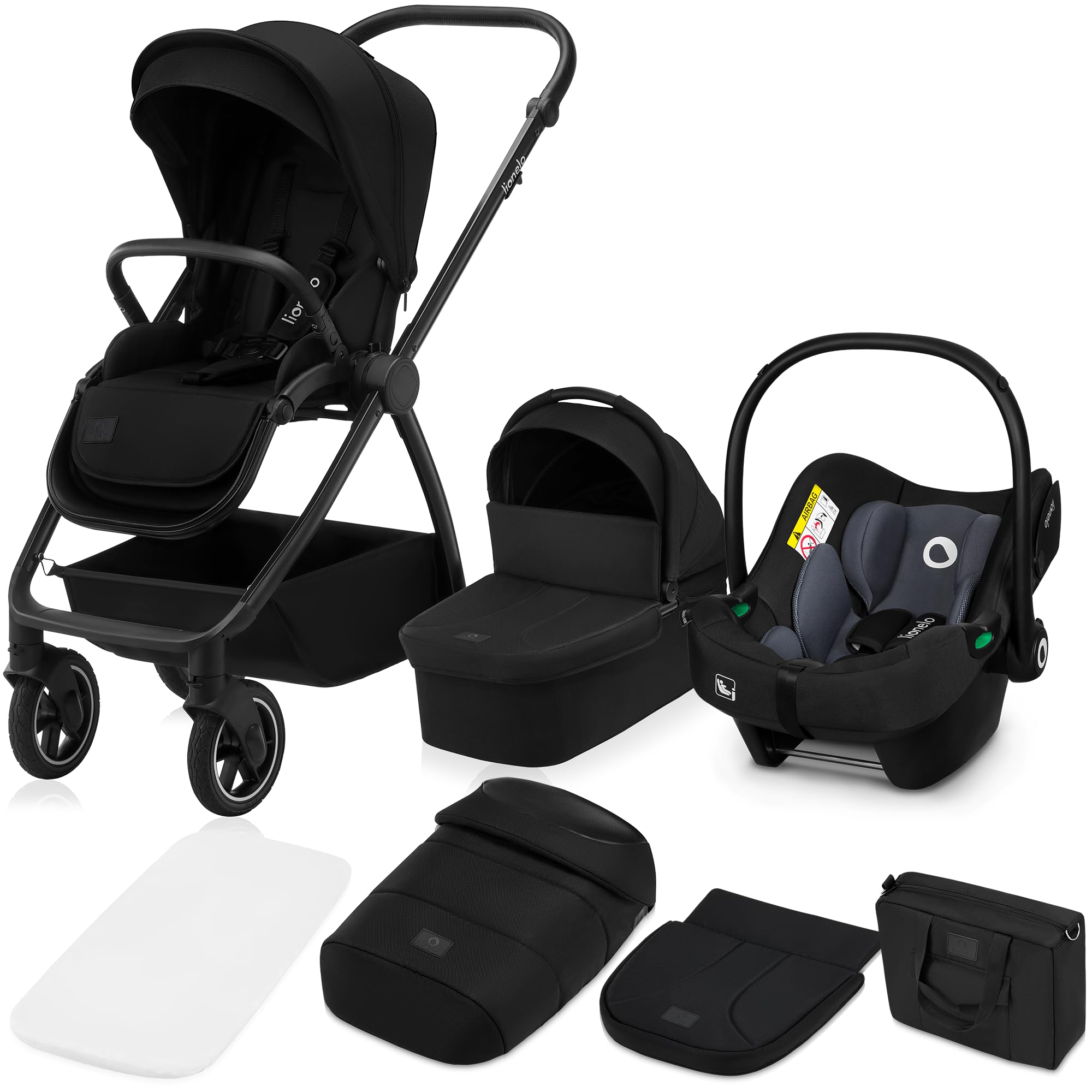 lionelo-meril-3-in-1-kinderwagen-schwarz-mit-babyschale image 1