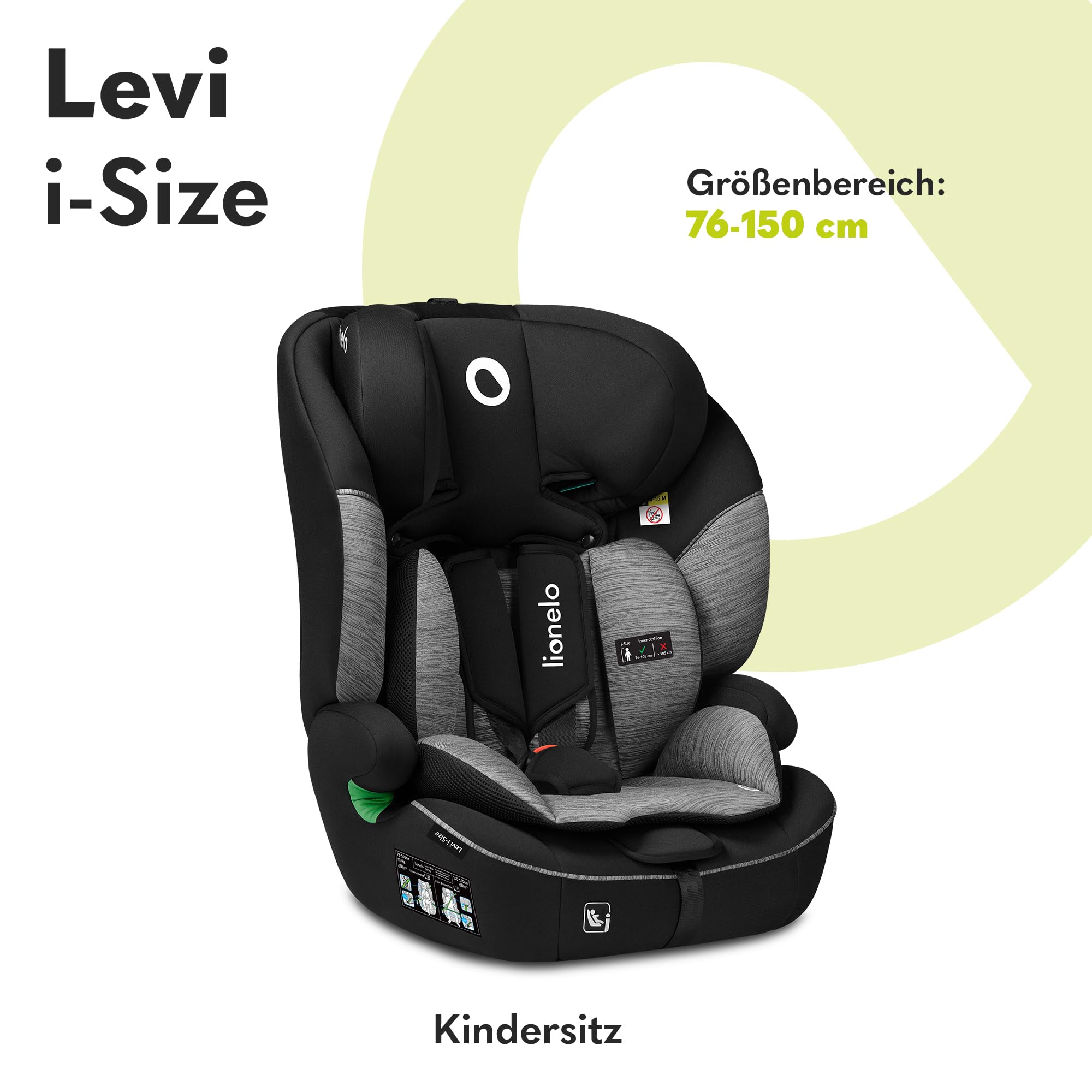 lionelo-levi-kindersitz-9-36-kg-schwarz-grau-i-size-5-punkt-gurt image 2