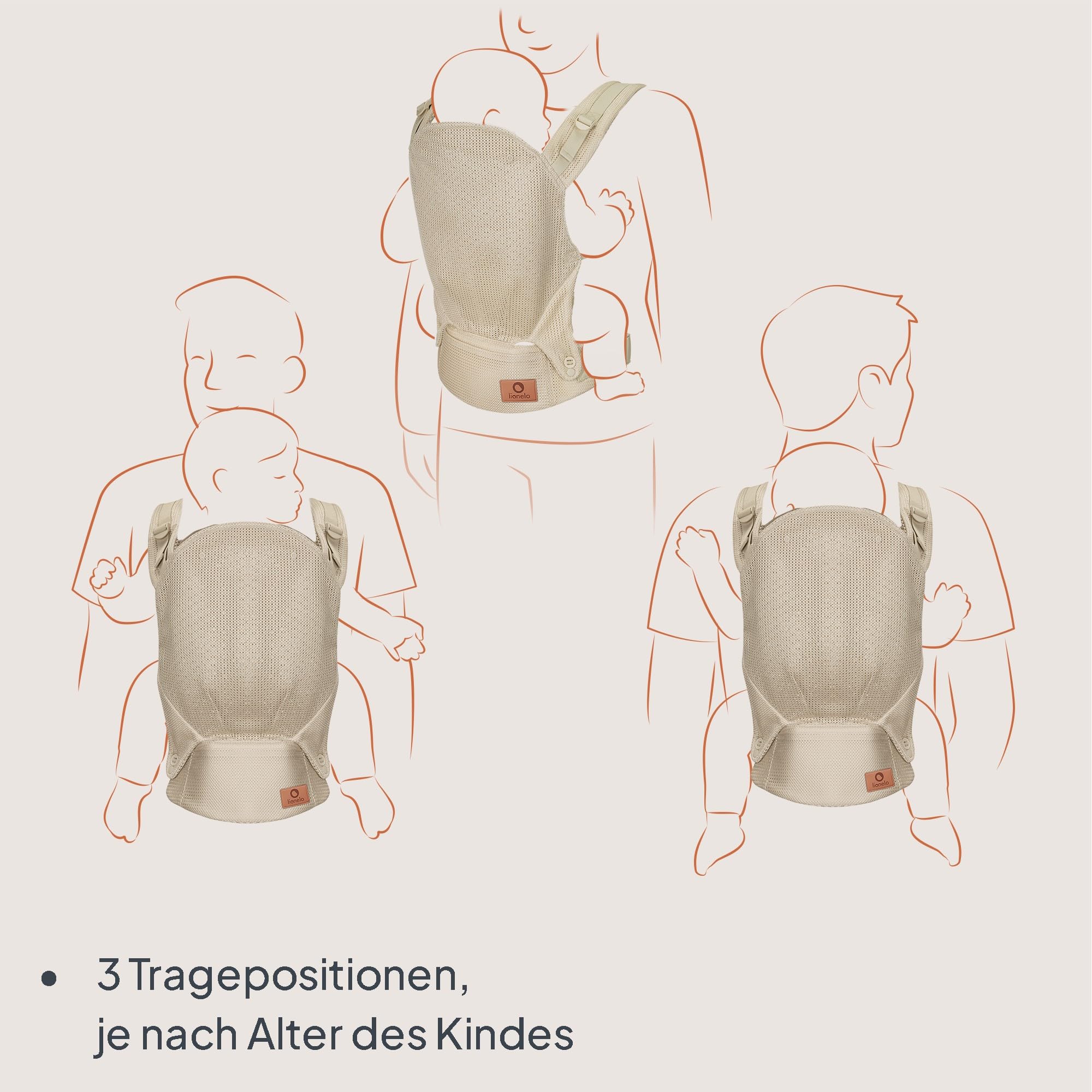 lionelo-margareet-air-babytrage-beige-mesh-bis-20-kg image 4