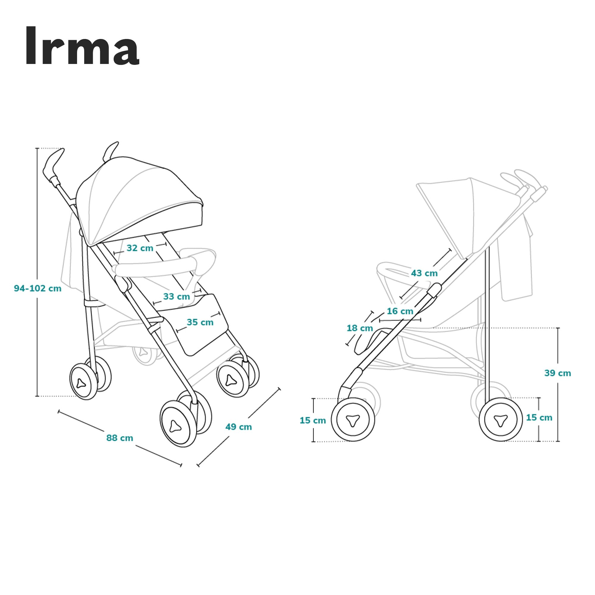 lionelo-irma-kinderwagen-pink-grau-mit-liegeposition image 5