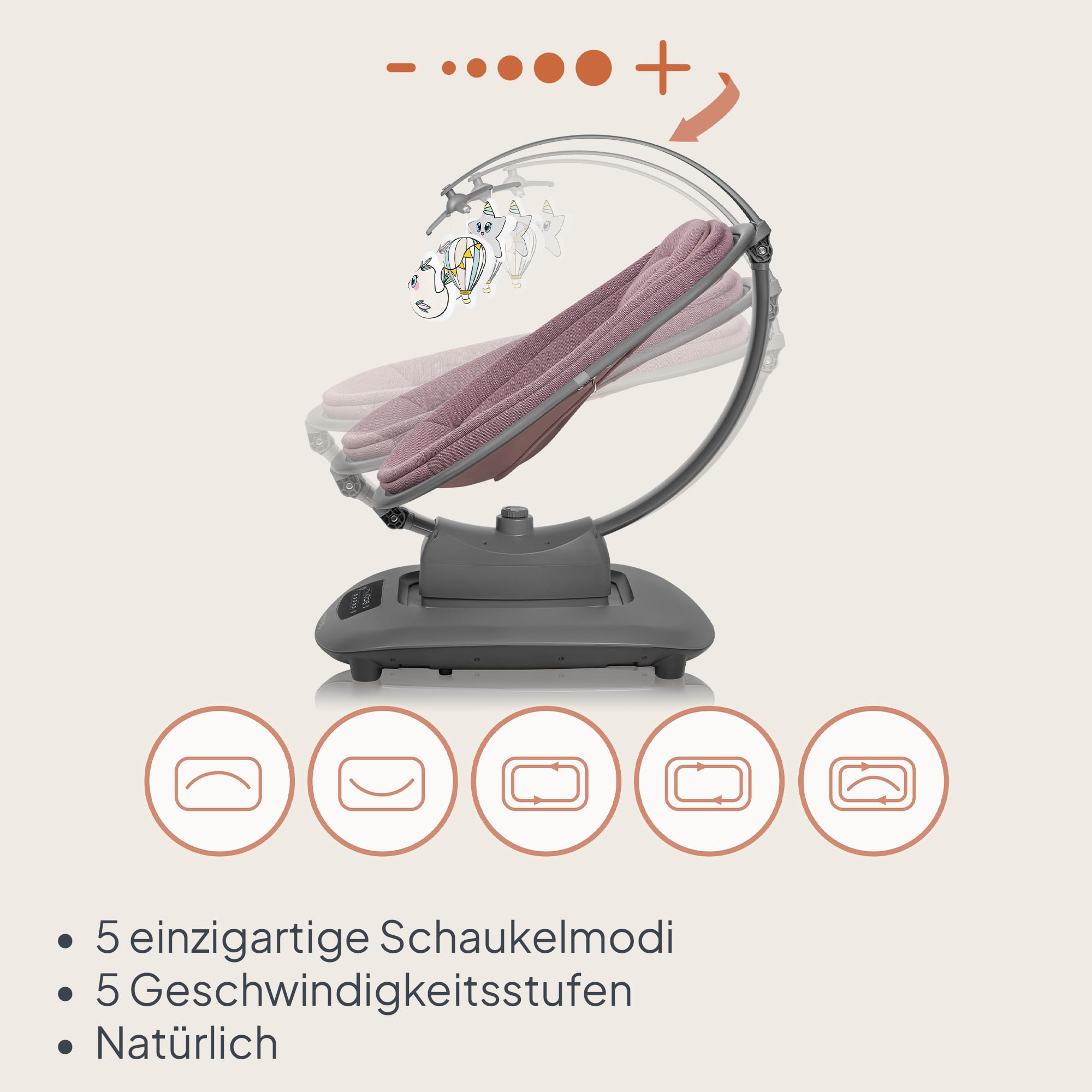 lionelo-bella-babywippe-elektrisch-bis-9-kg-rosa image 3