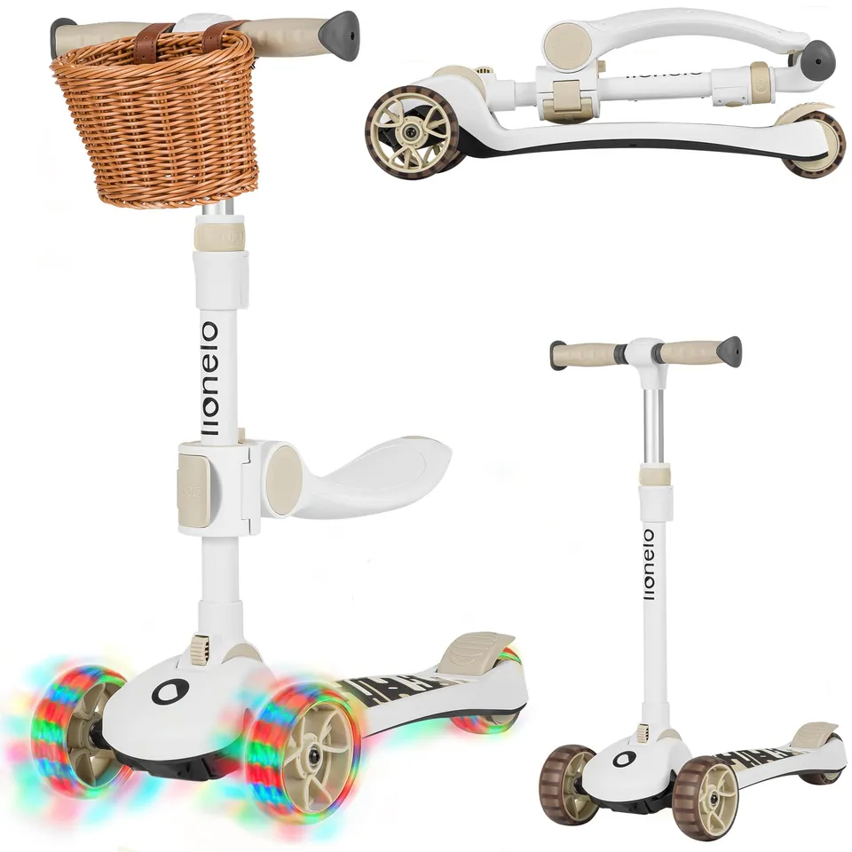 lionelo-franky-2-in-1-kinderroller-mit-sitz-beige-led image 1
