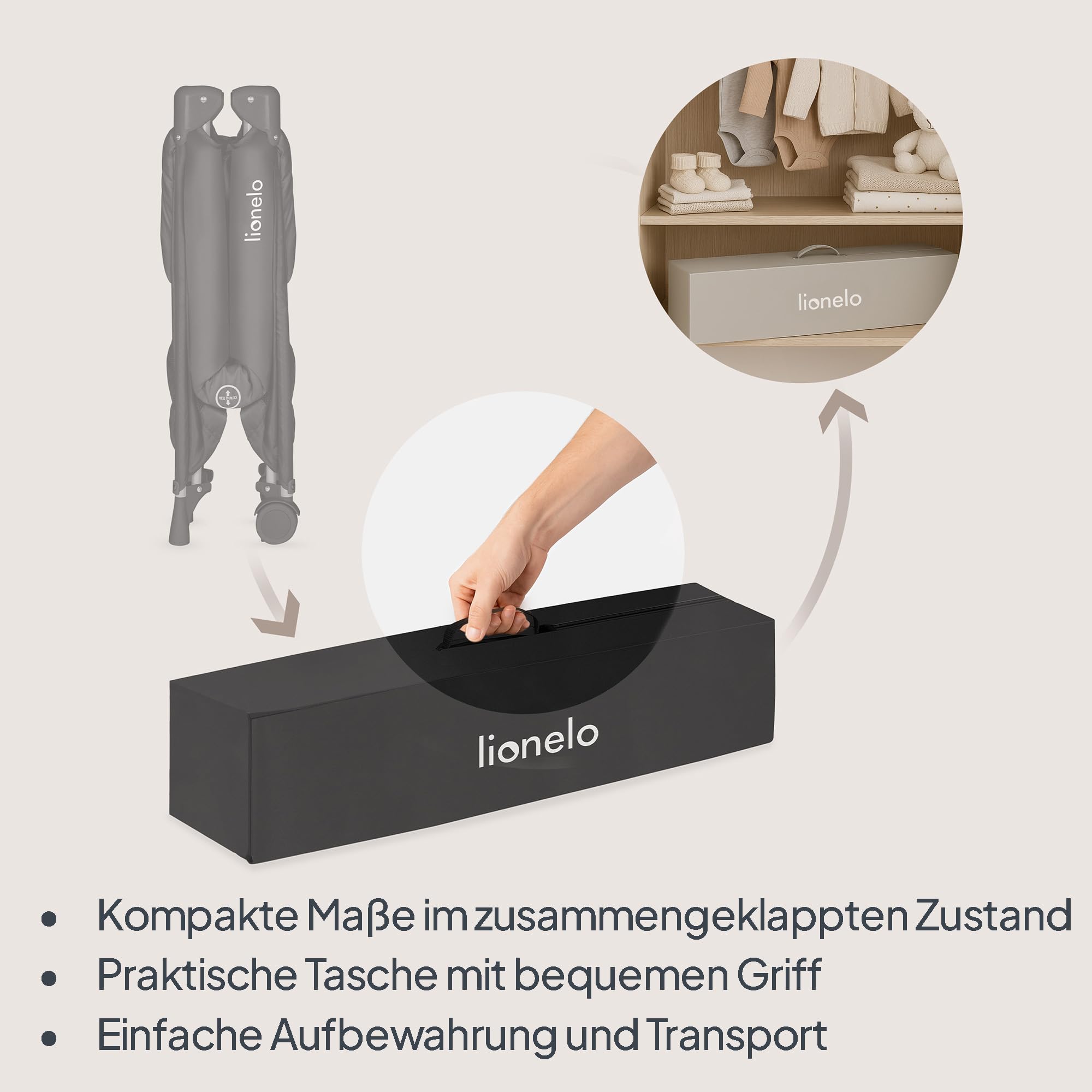 lionelo-sven-amelie-reisebett-schwarz-klein-faltbar-bis-15-kg image 8