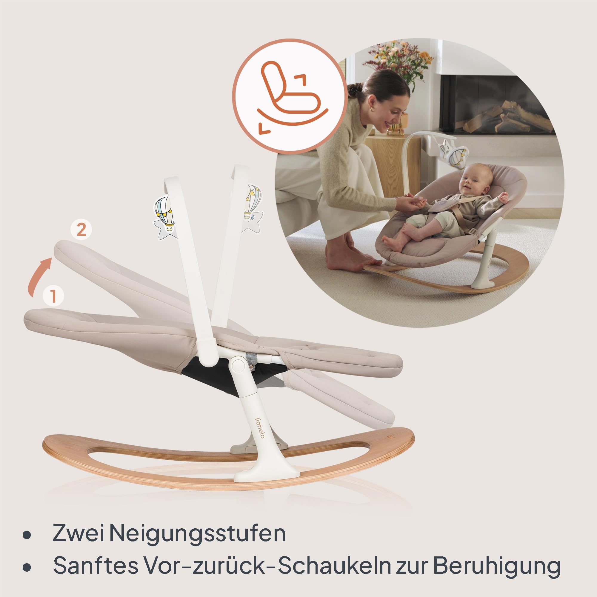 lionelo-celia-holzhochstuhl-mit-5-punkt-gurt-und-tablett image 2