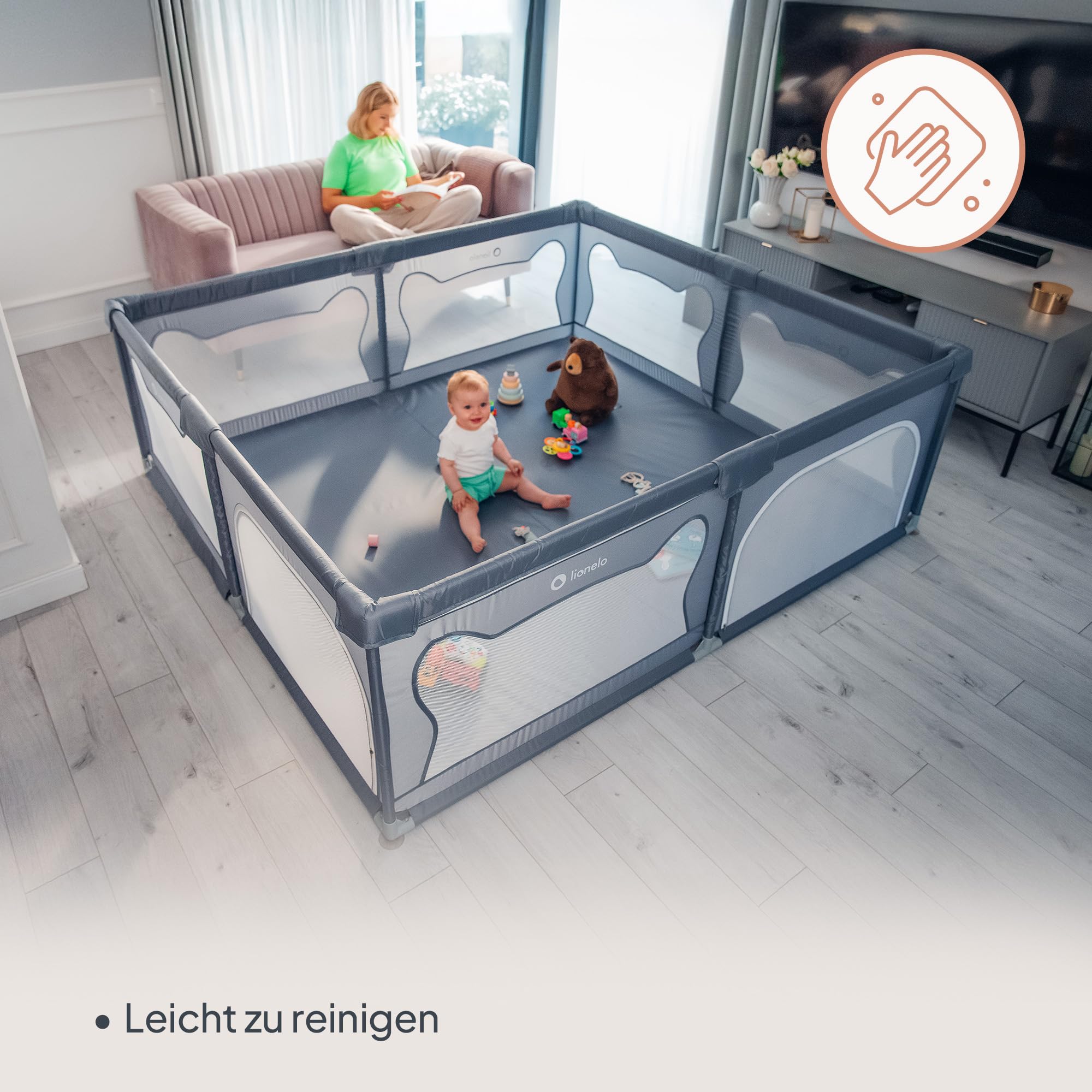 lionelo-willow-xl-laufgitter-beige-187x207-cm-mit-netz image 7