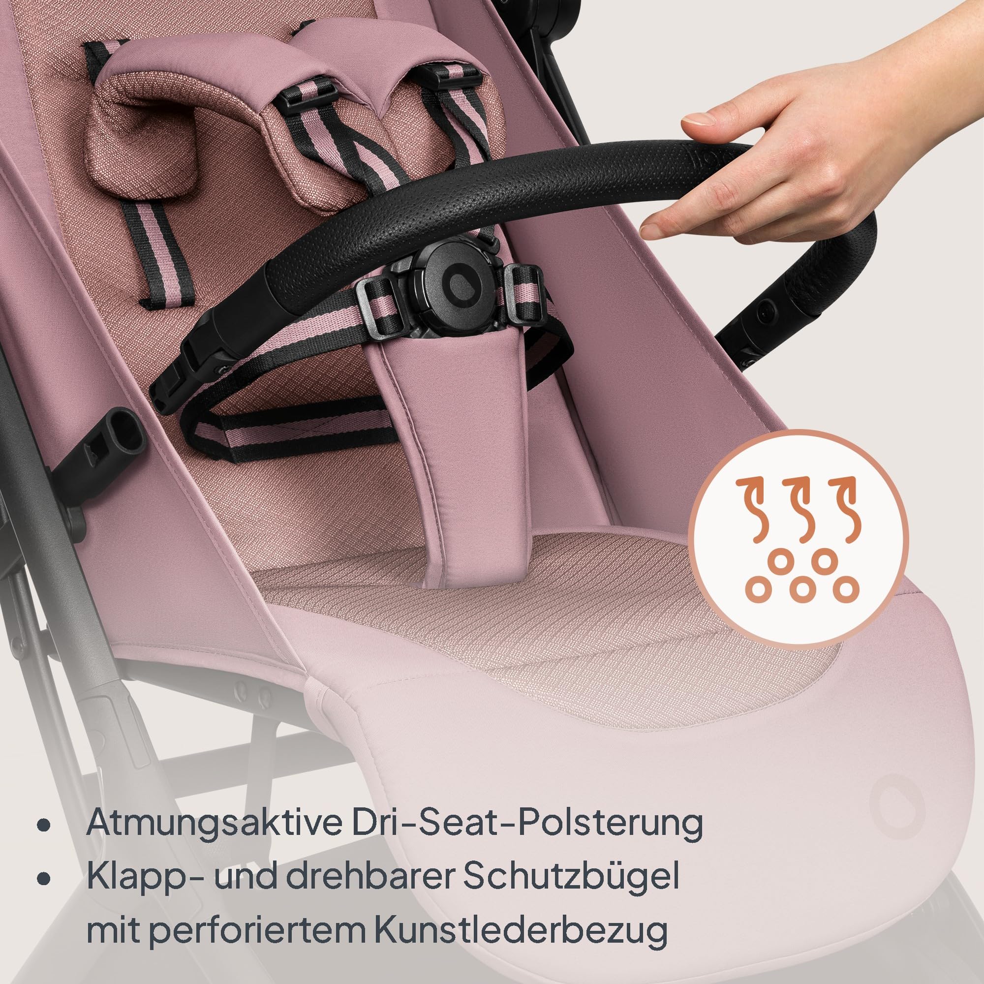 lionelo-sia-reisebuggy-rosa-faltbar-liegeposition-22-kg image 6